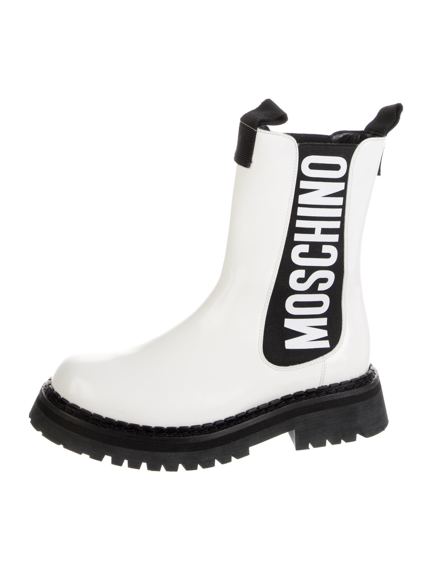 Moschino Leather Moto Boots