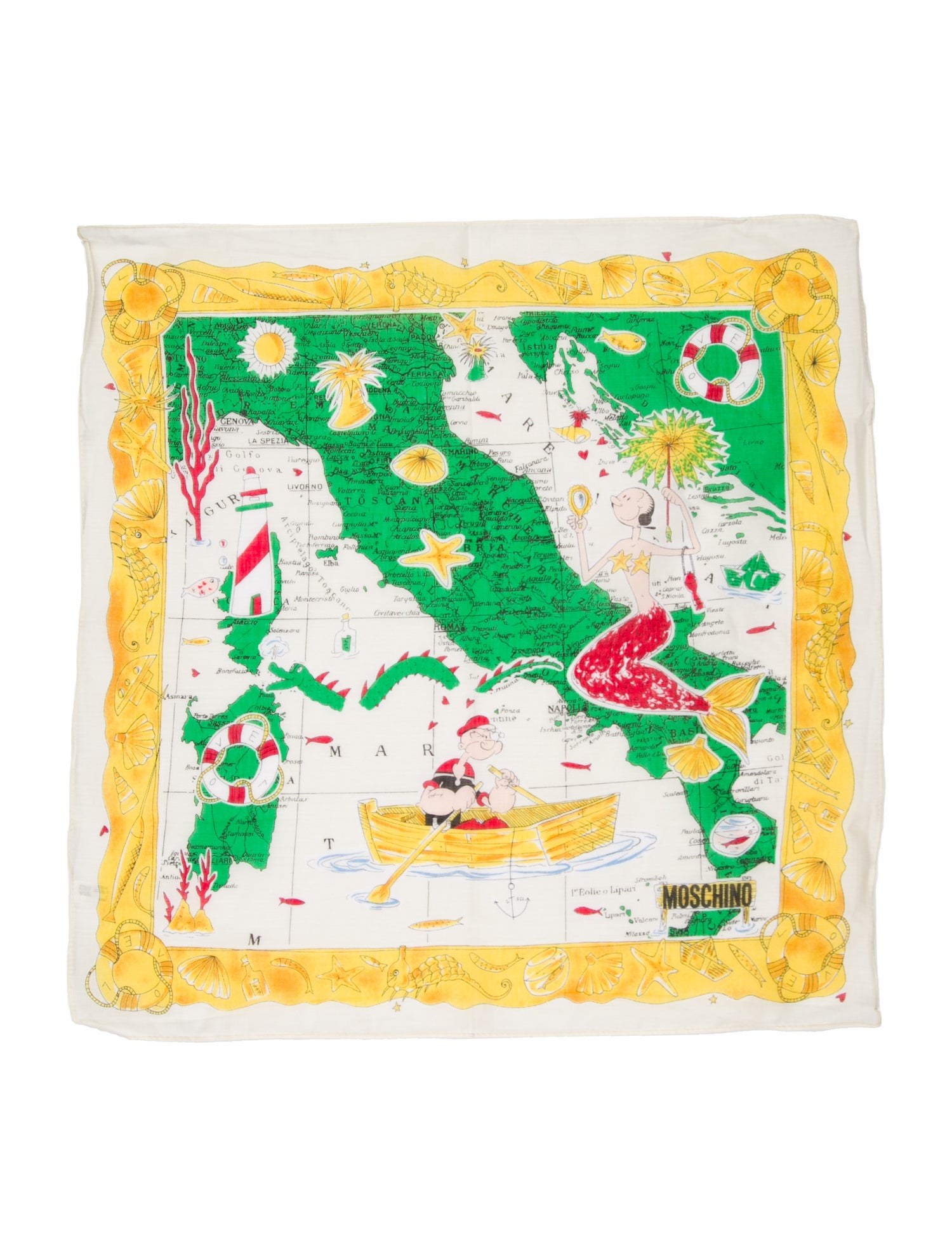 Moschino Glitter Printed Scarf