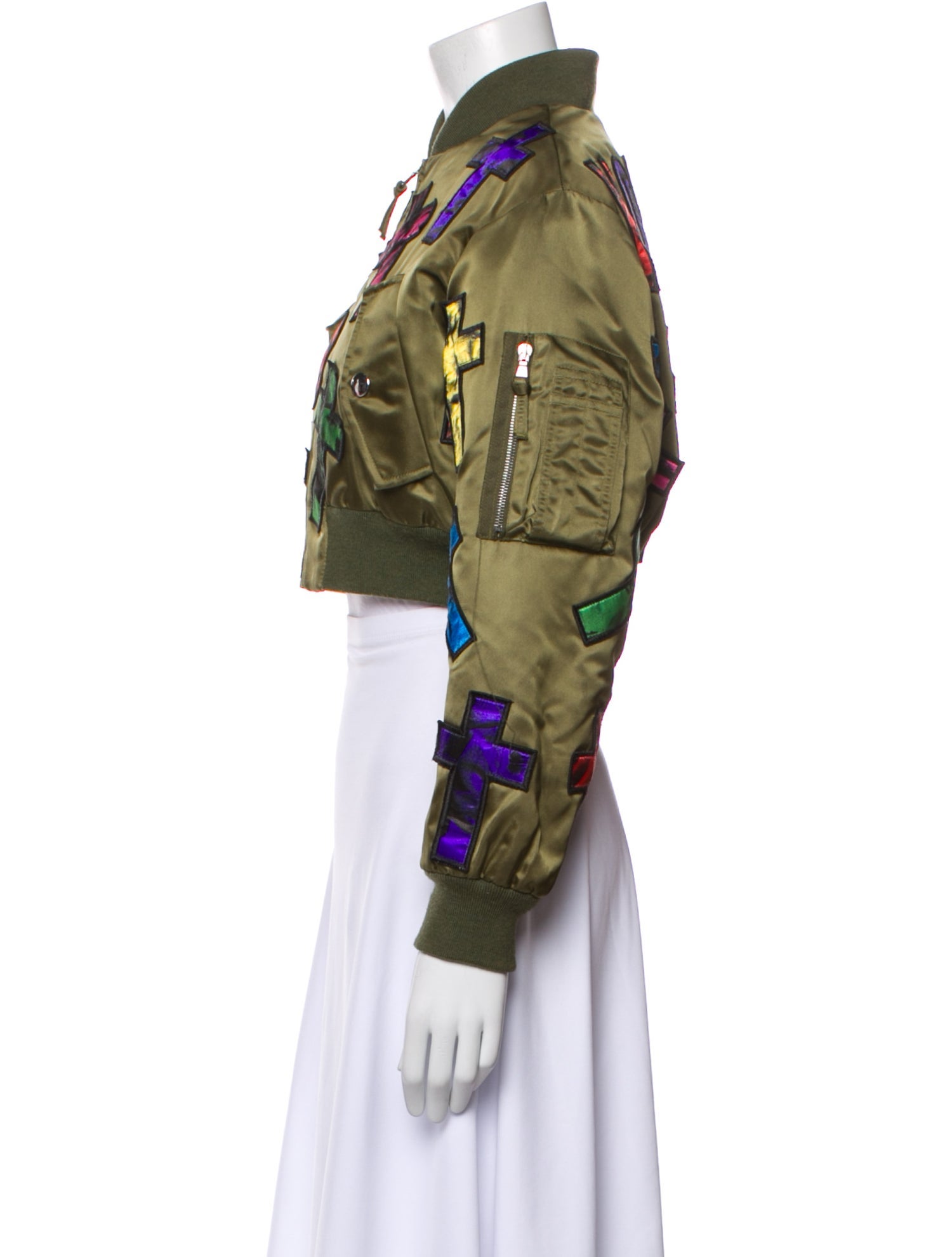 Moschino Couture Virgin Wool Printed Bomber Jacket