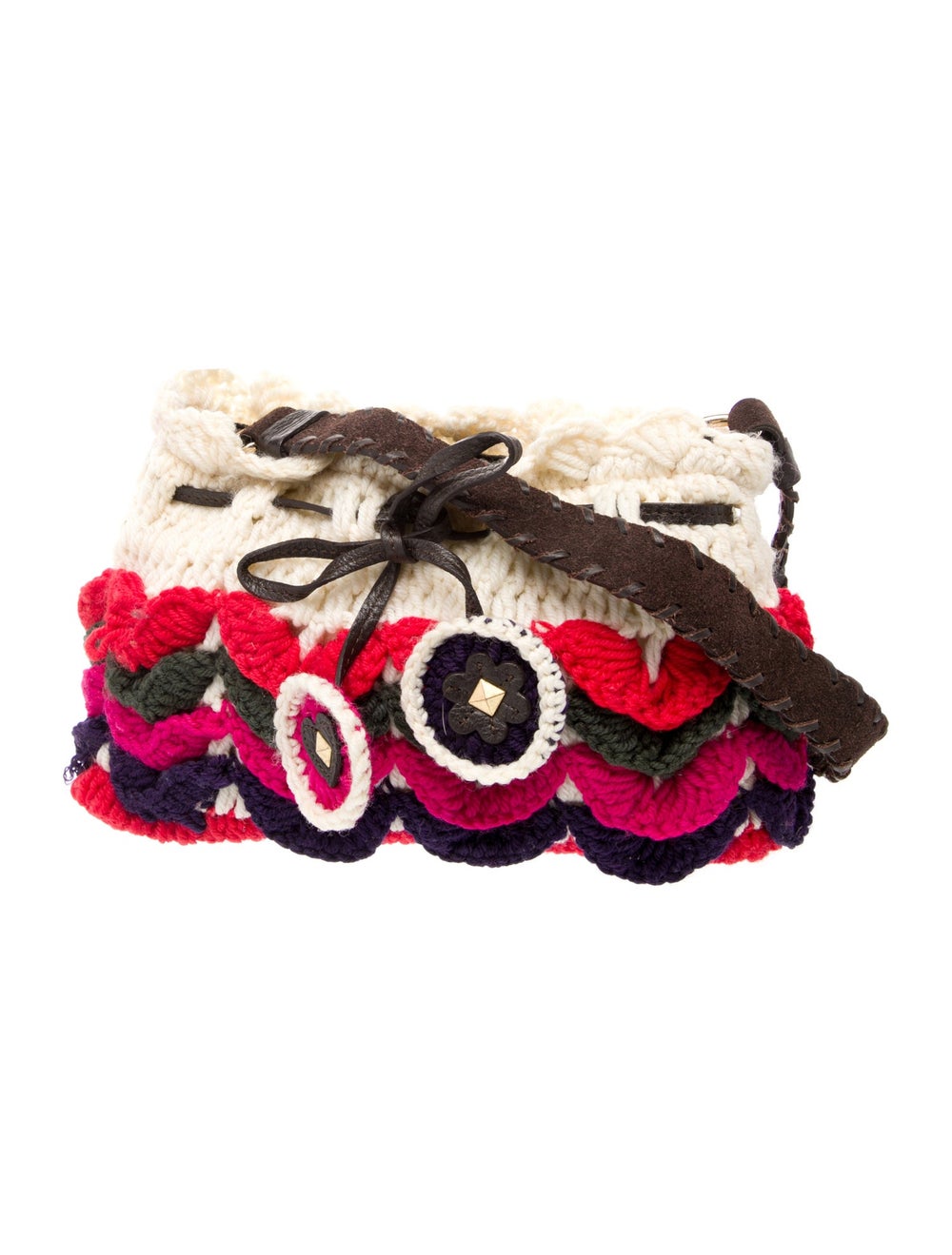 Moschino Shoulder Bag Colorblock Pattern Gold-Ton… - image 3