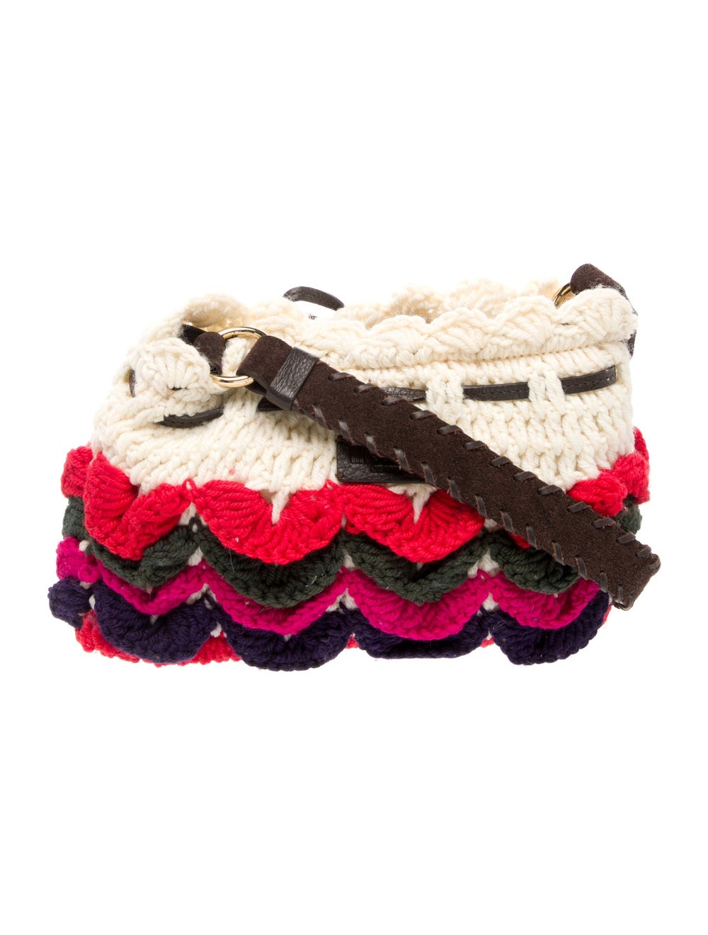 Moschino Shoulder Bag Colorblock Pattern Gold-Ton… - image 4