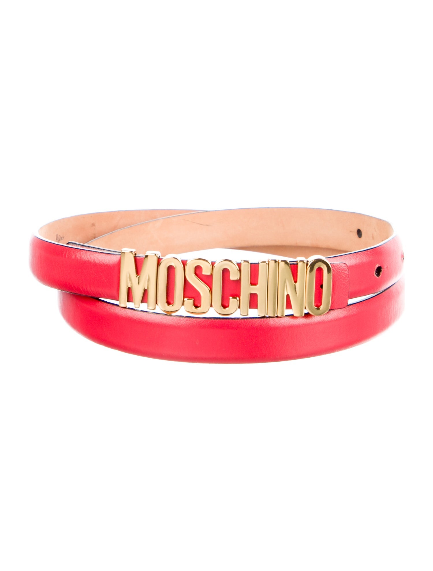 Moschino Skinny Leather Waist Belt