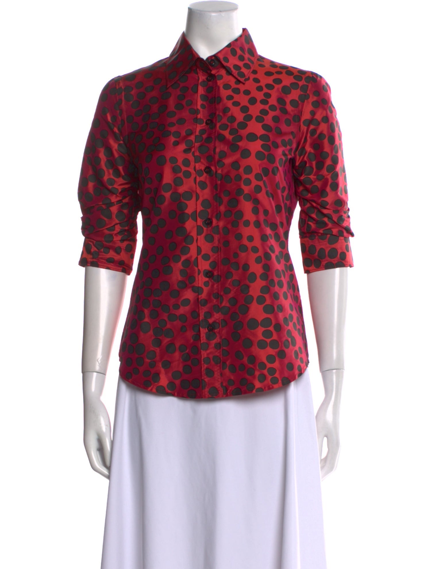 Moschino Silk Animal Print Button-Up Top