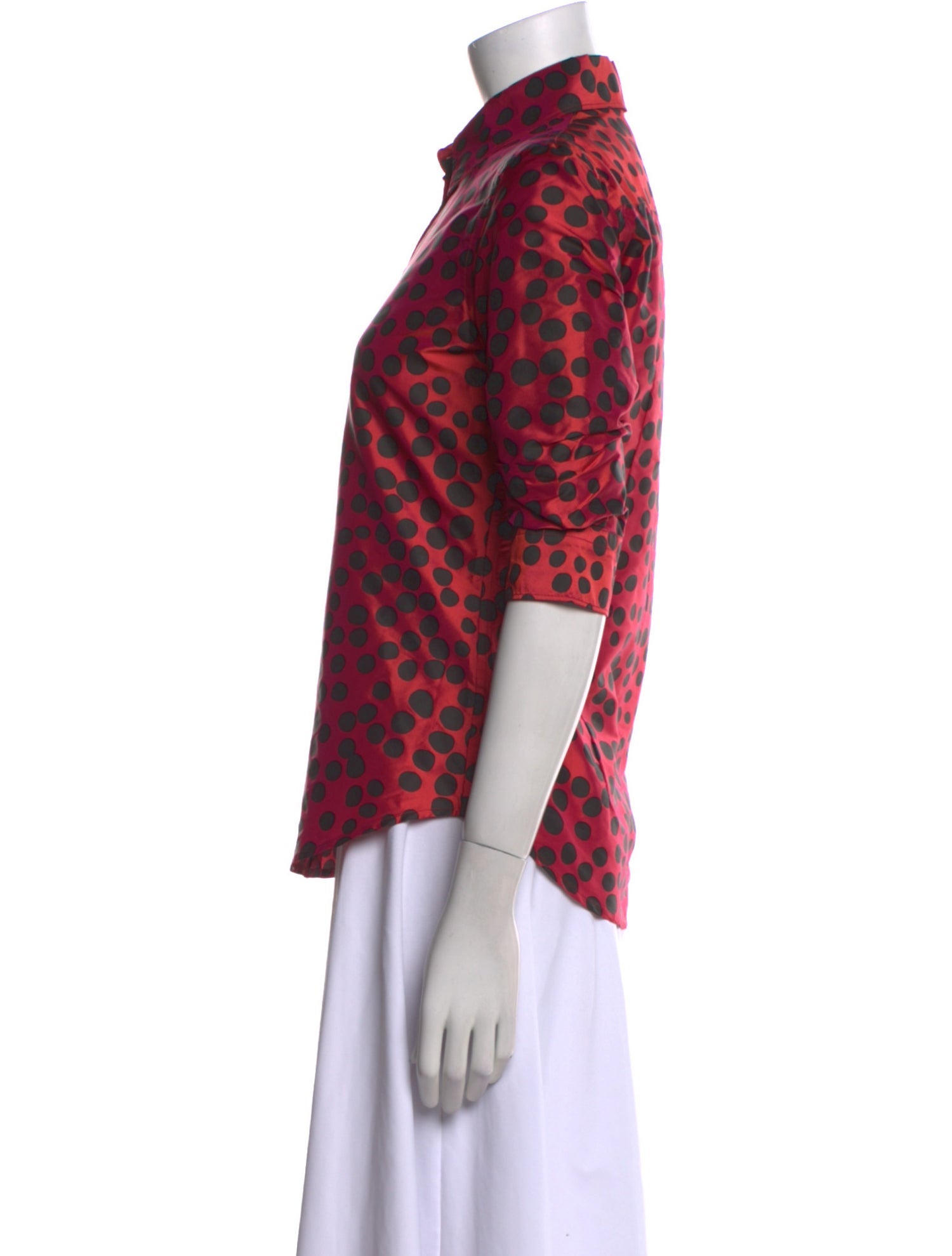 Moschino Silk Animal Print Button-Up Top