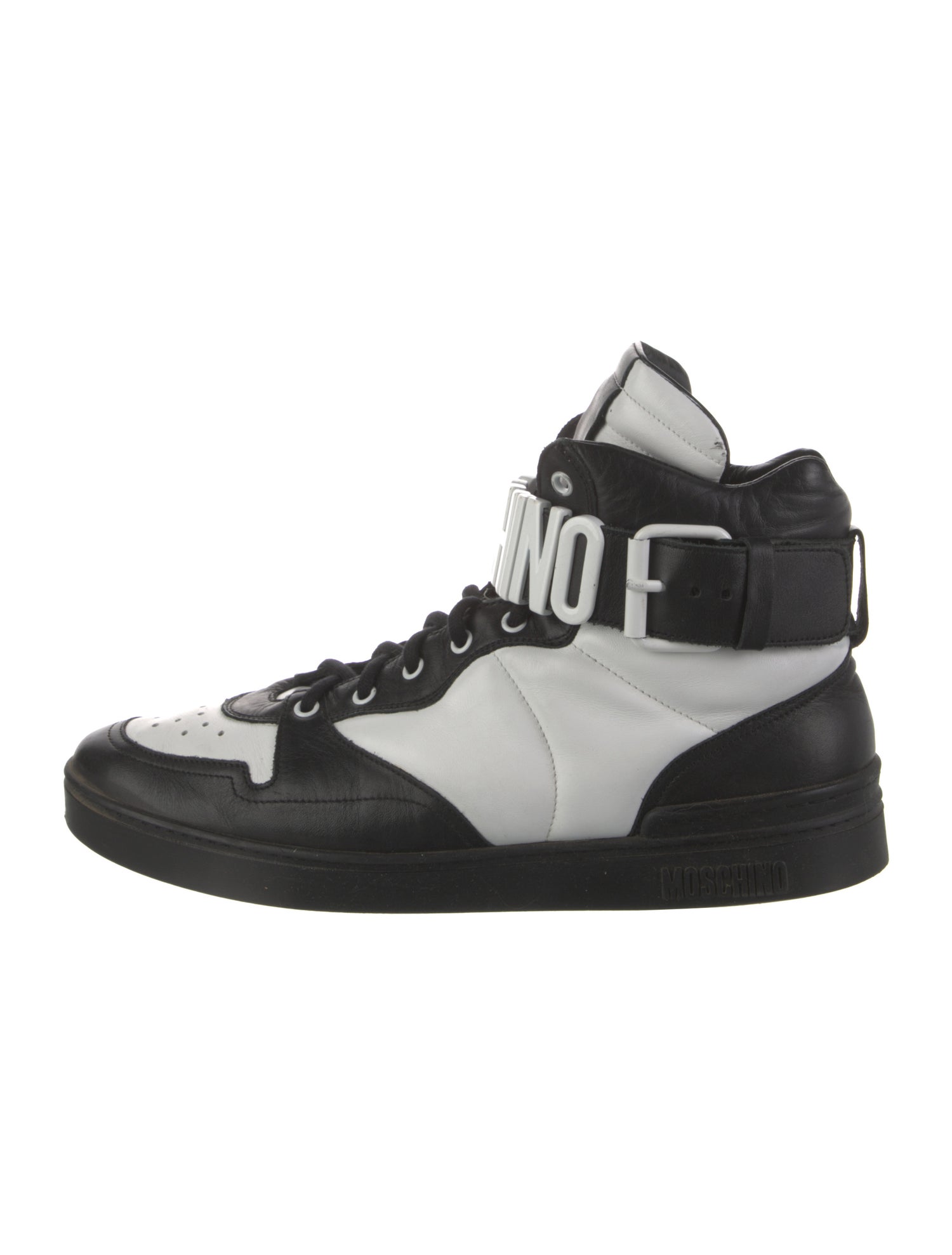 Moschino Leather Colorblock Pattern Sneakers