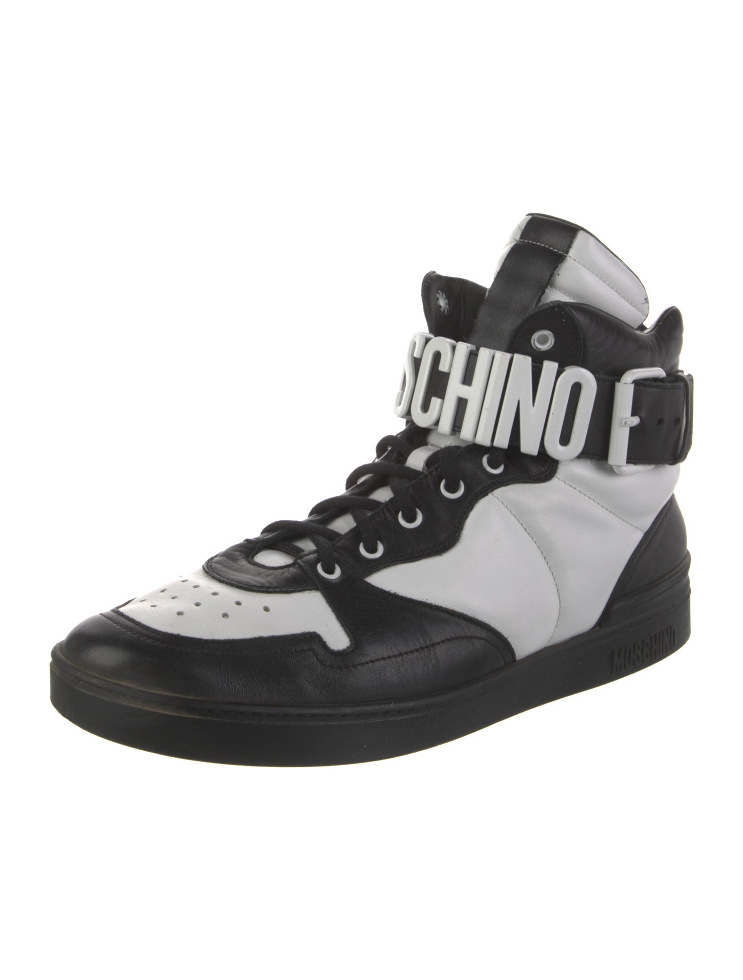 Moschino Leather Colorblock Pattern Sneakers