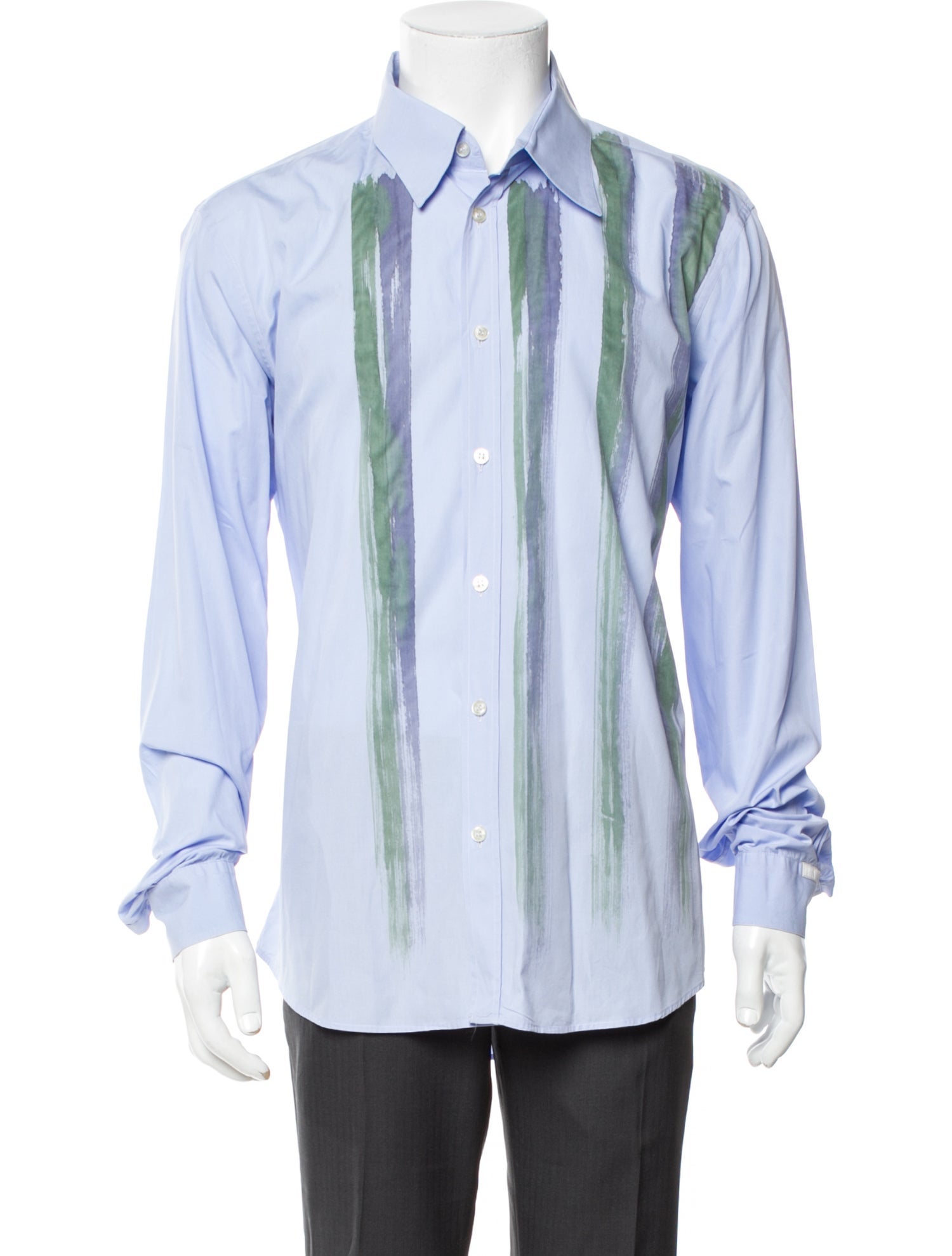 Moschino Striped Long Sleeve Dress Shirt