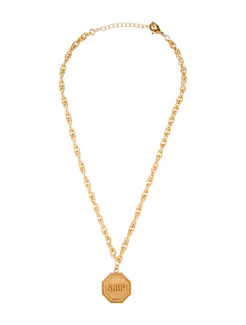 Moschino 'SHOP' Logo Pendant Necklace