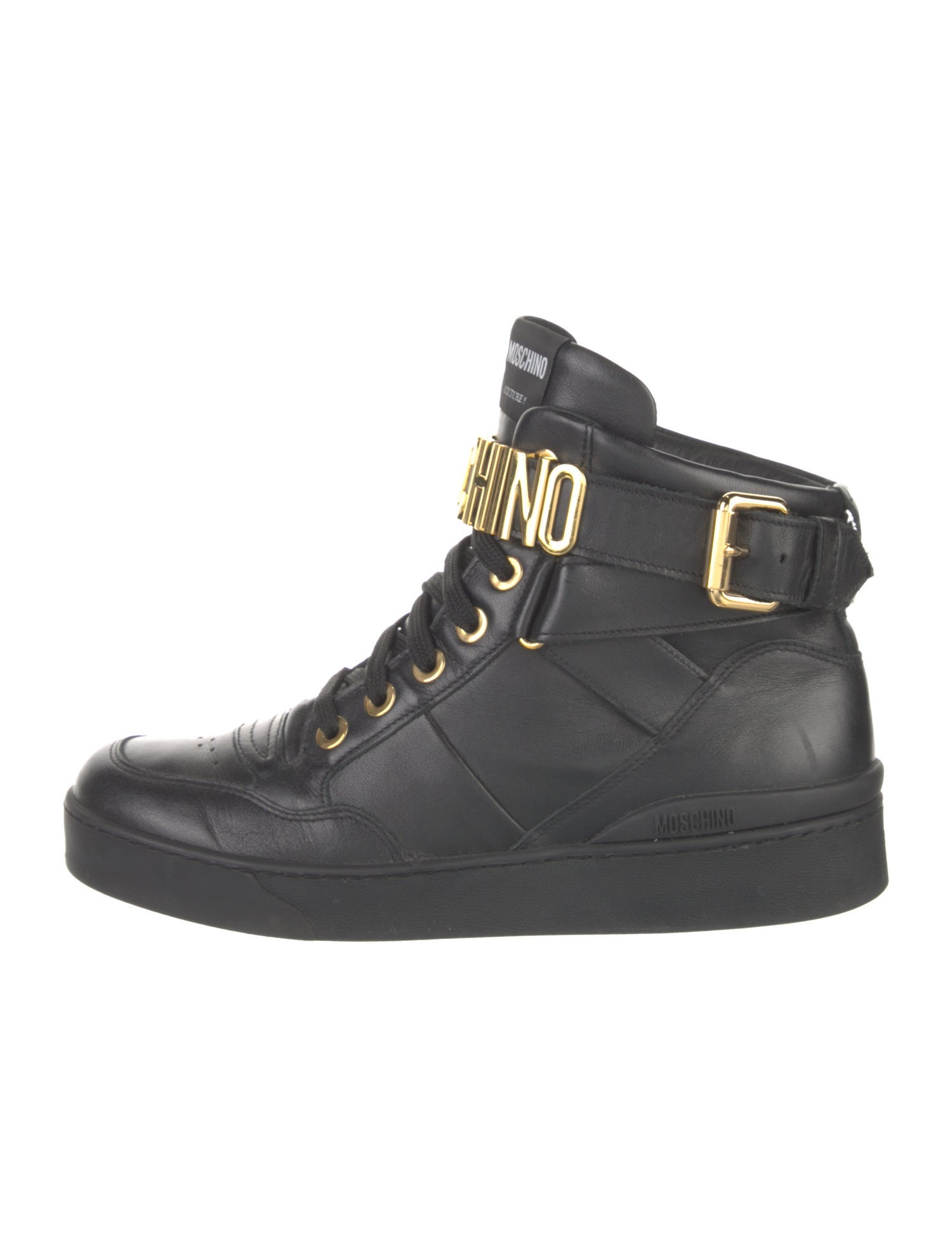 Moschino Leather Wedge Sneakers