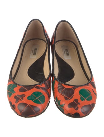 Moschino Leather Printed Ballet Flats