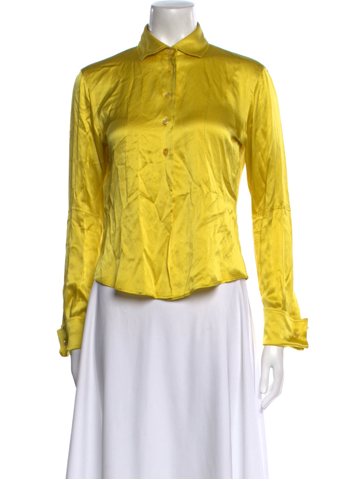 Moschino Silk Long Sleeve Button-Up Top