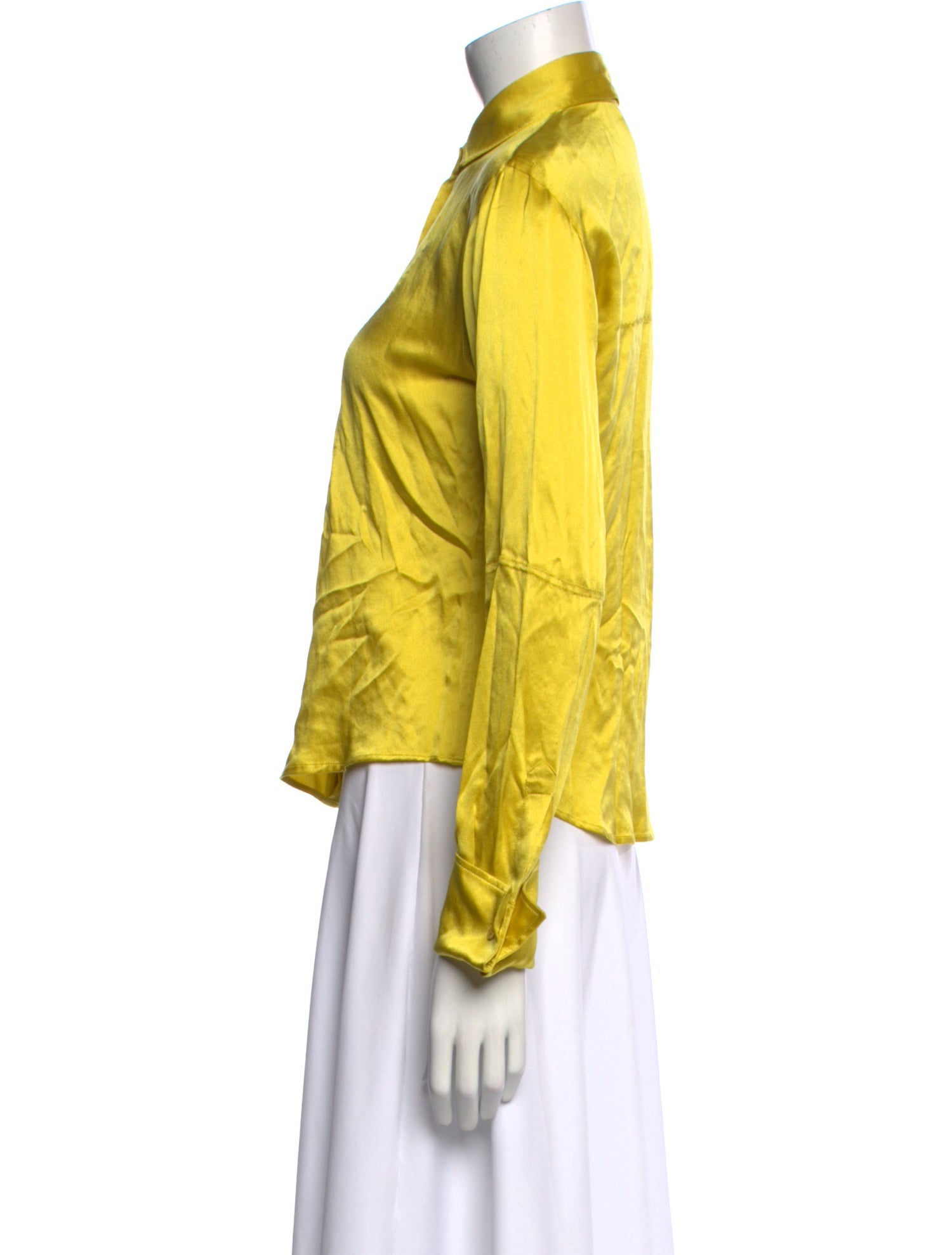 Moschino Silk Long Sleeve Button-Up Top