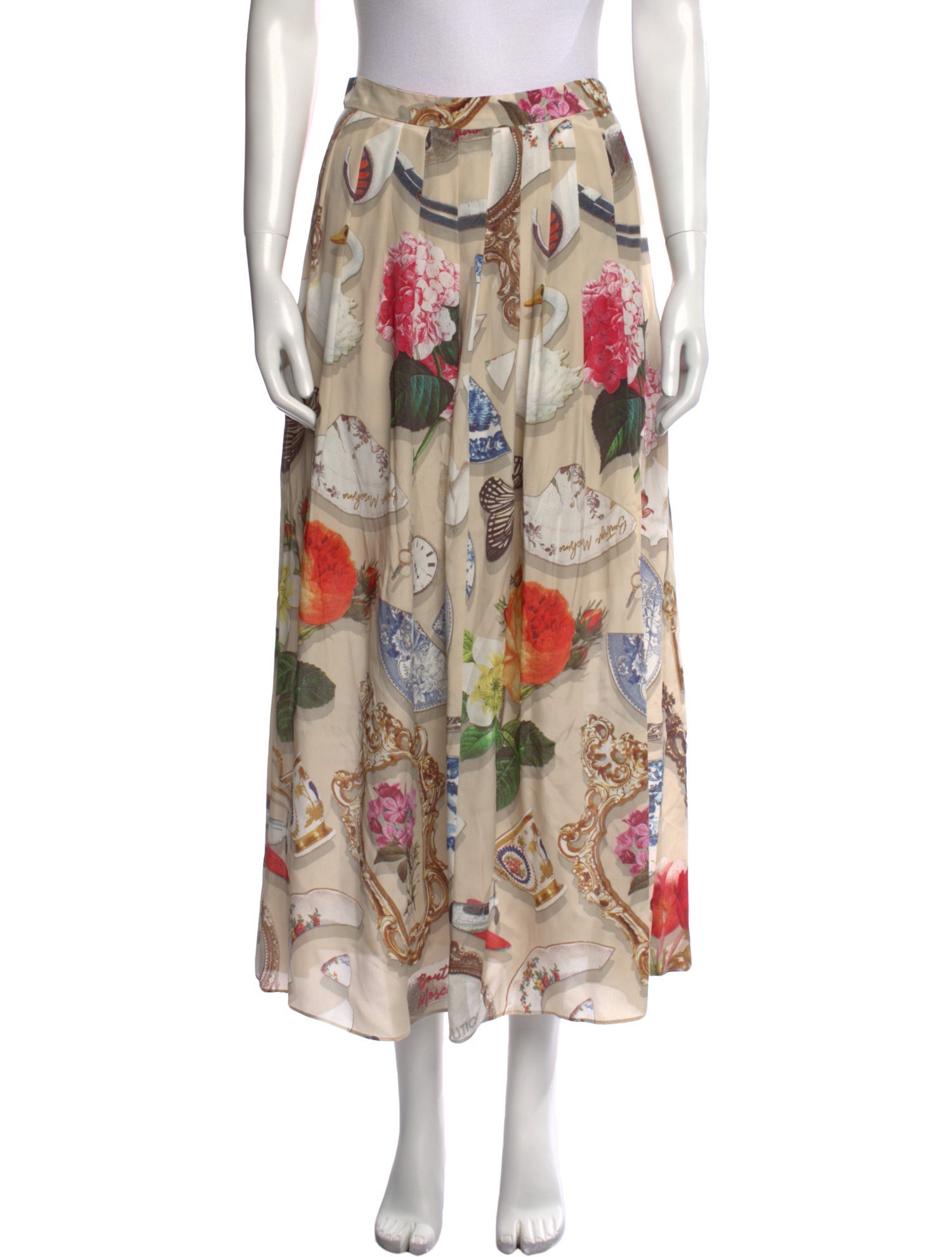 Moschino Floral Print Midi Length Skirt