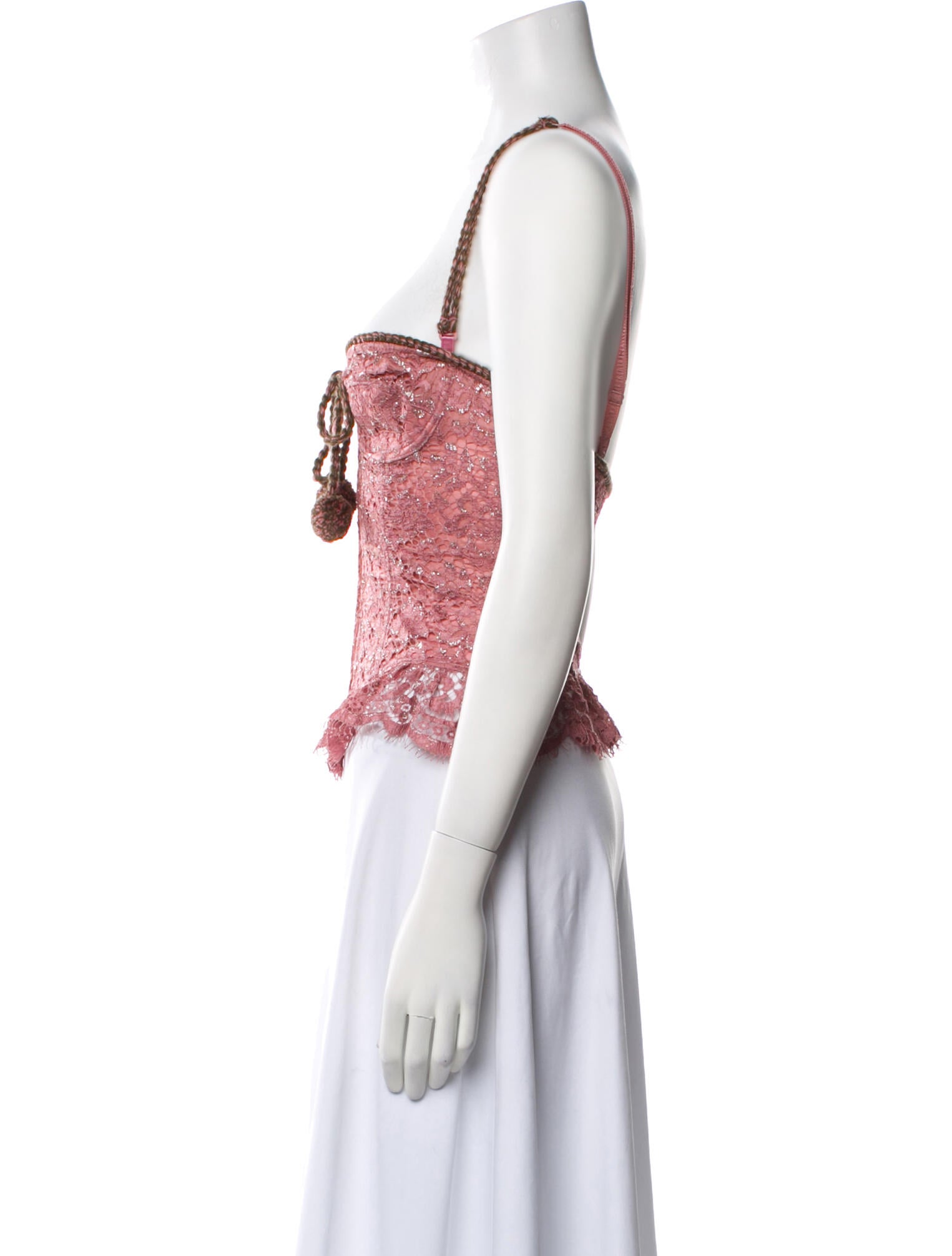 Moschino Cheap and Chic Lace Lace Pattern Crop Top