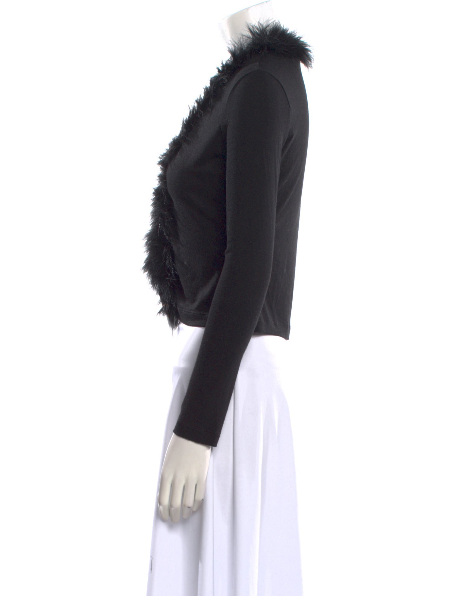 Moschino V-Neck Long Sleeve Crop Top