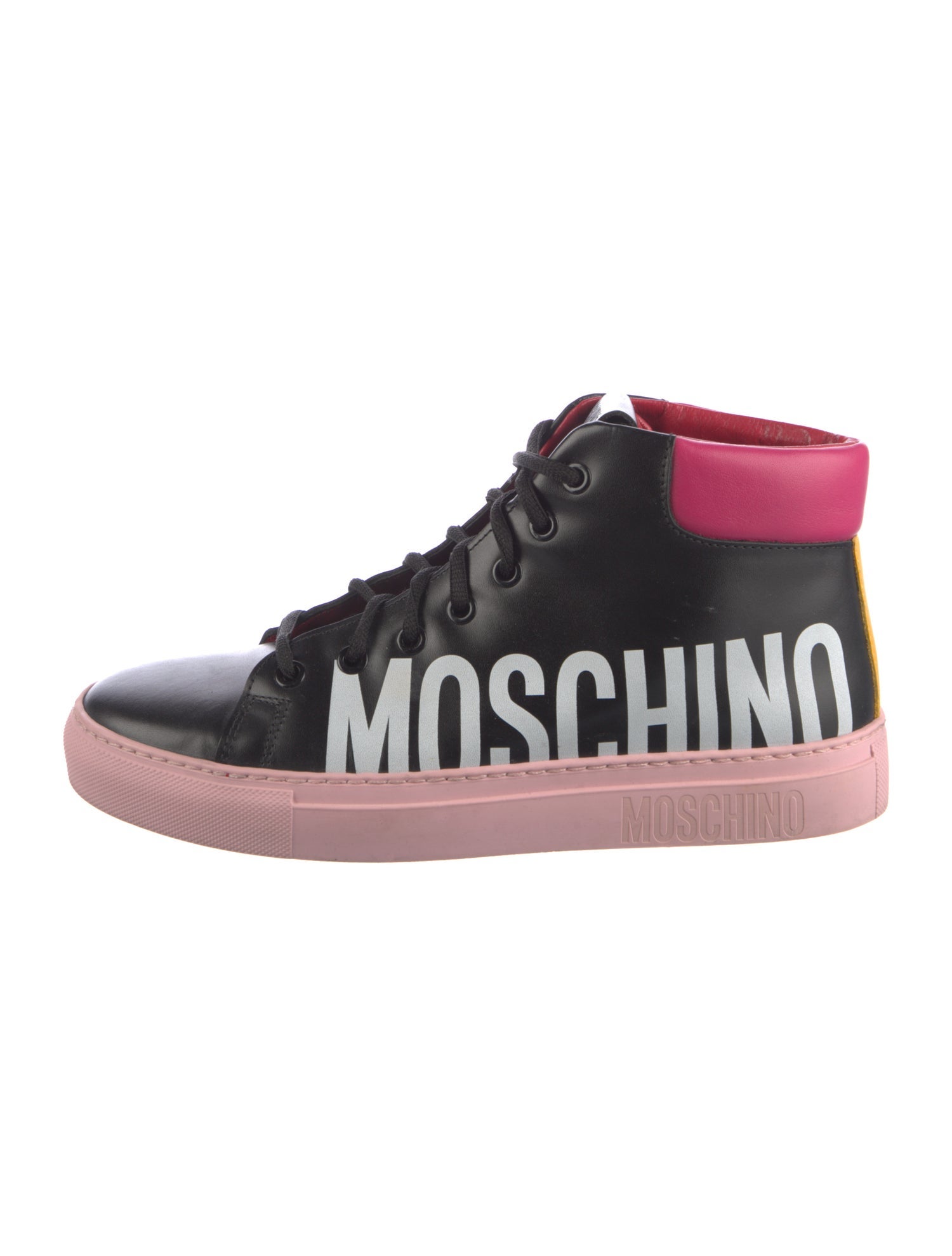 Moschino Leather Printed Sneakers