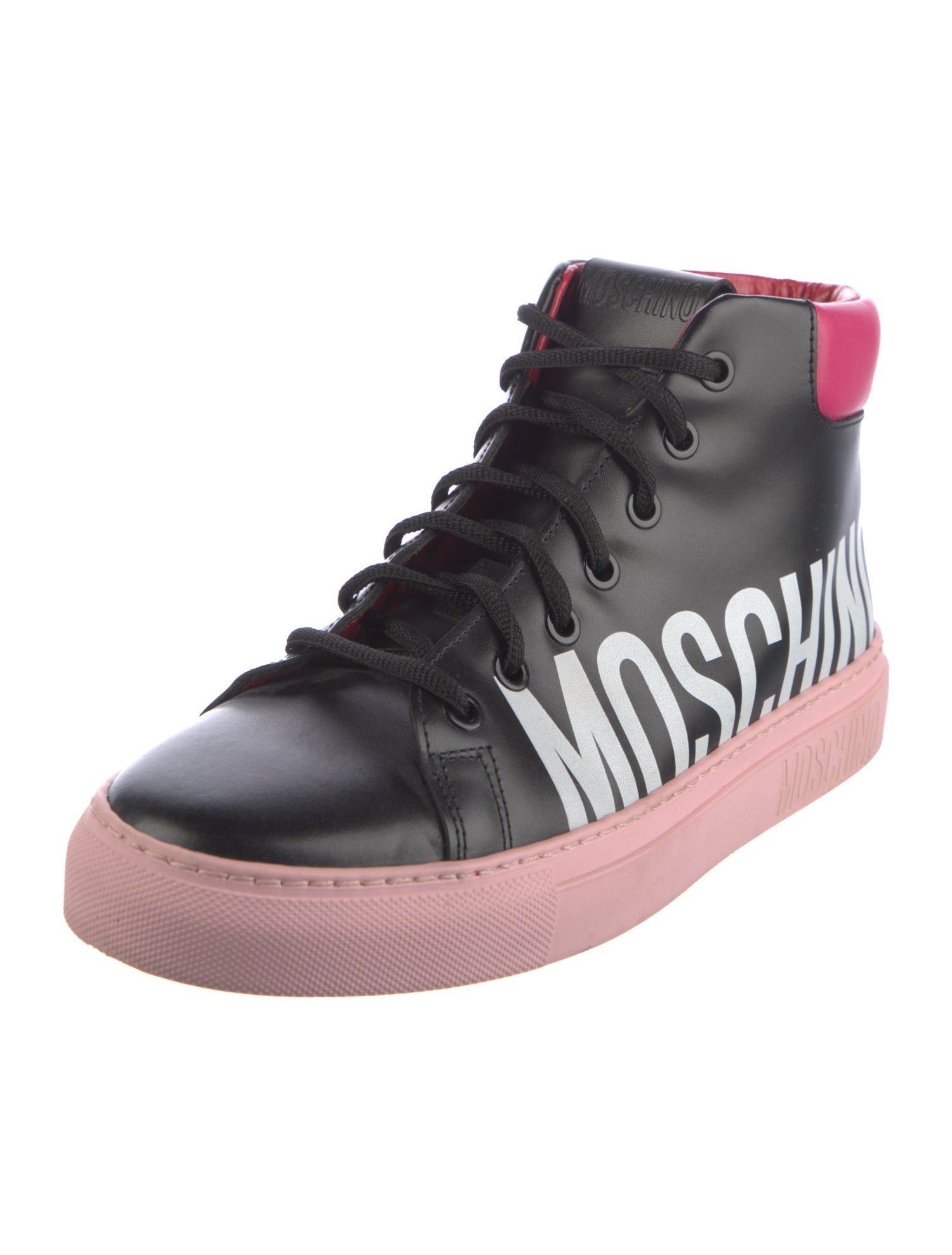 Moschino Leather Printed Sneakers