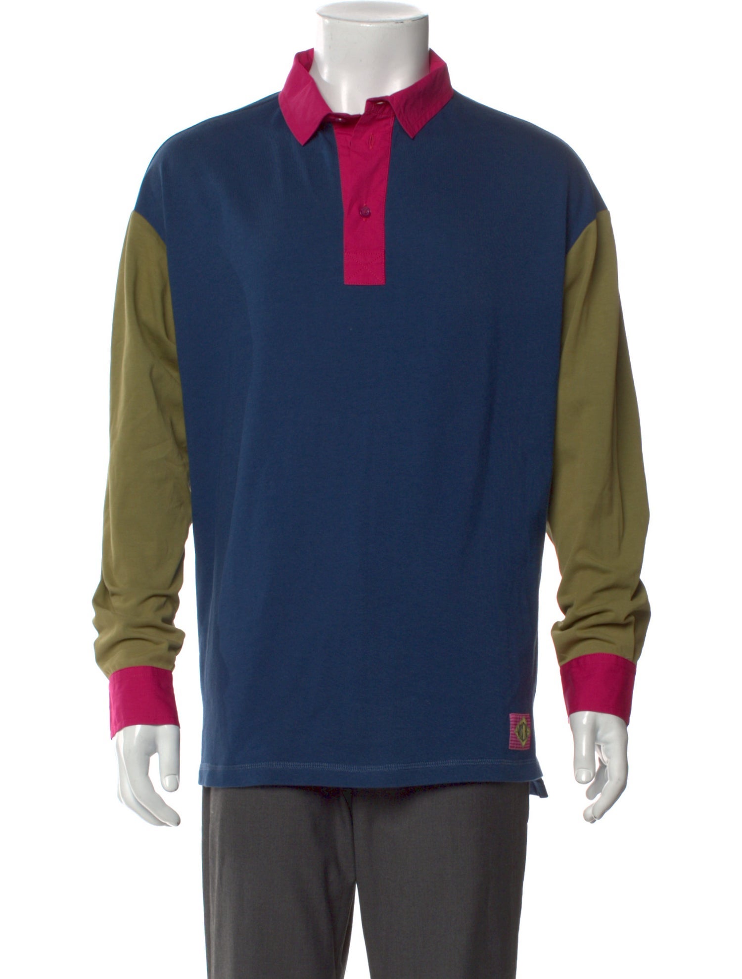 Moschino Colorblock Pattern Long Sleeve Shirt