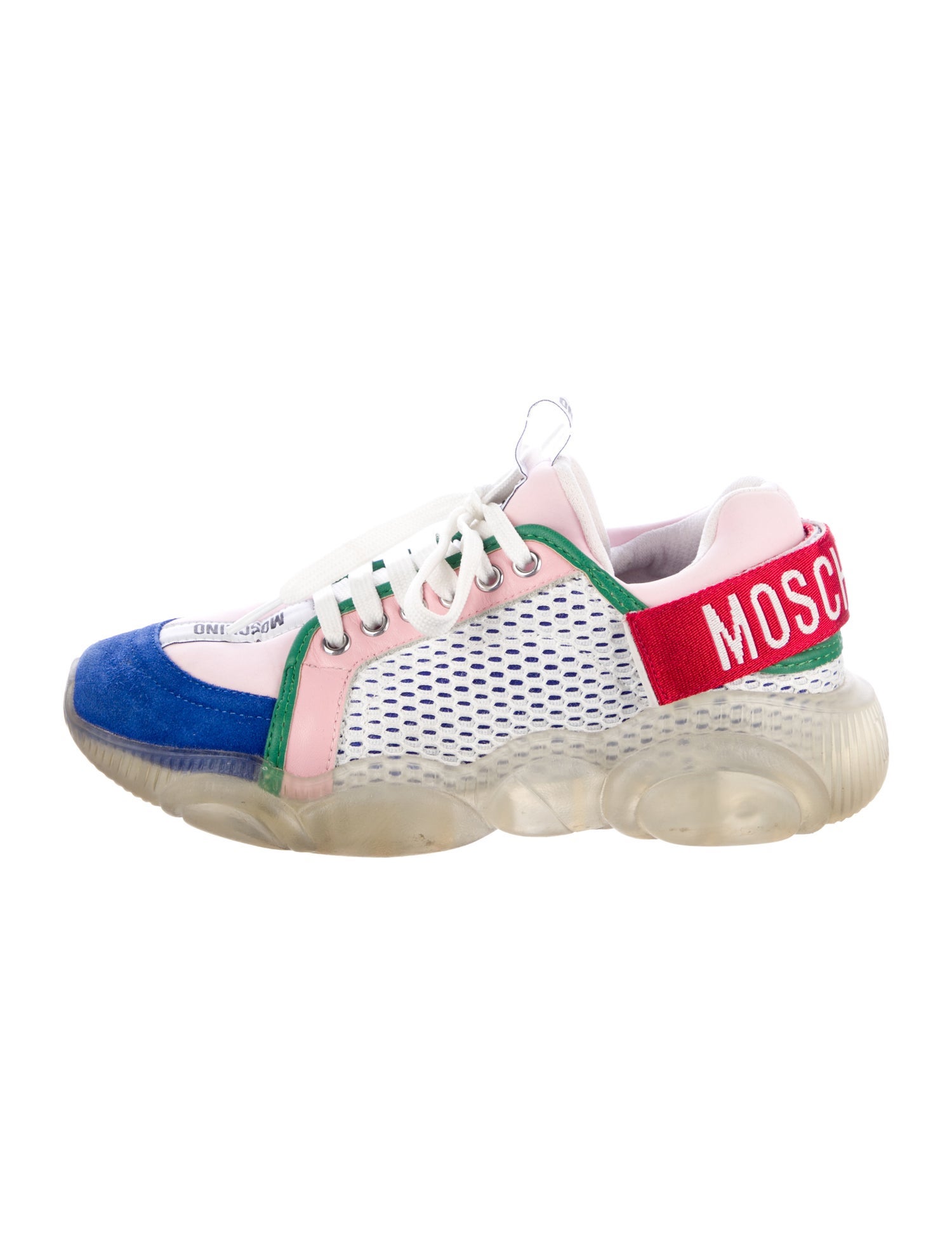 Moschino Suede Printed Athletic Sneakers
