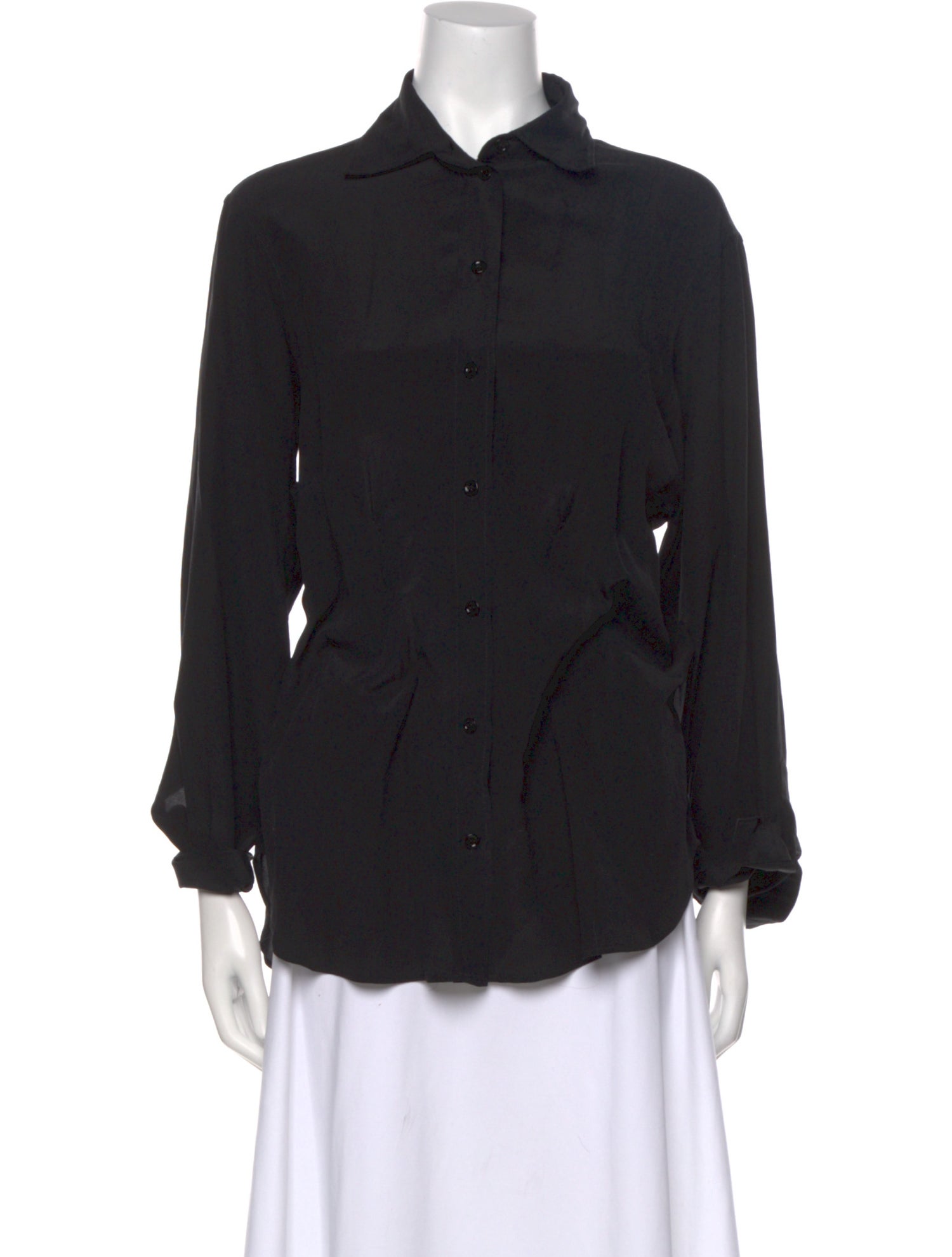 Moschino Silk Long Sleeve Button-Up Top