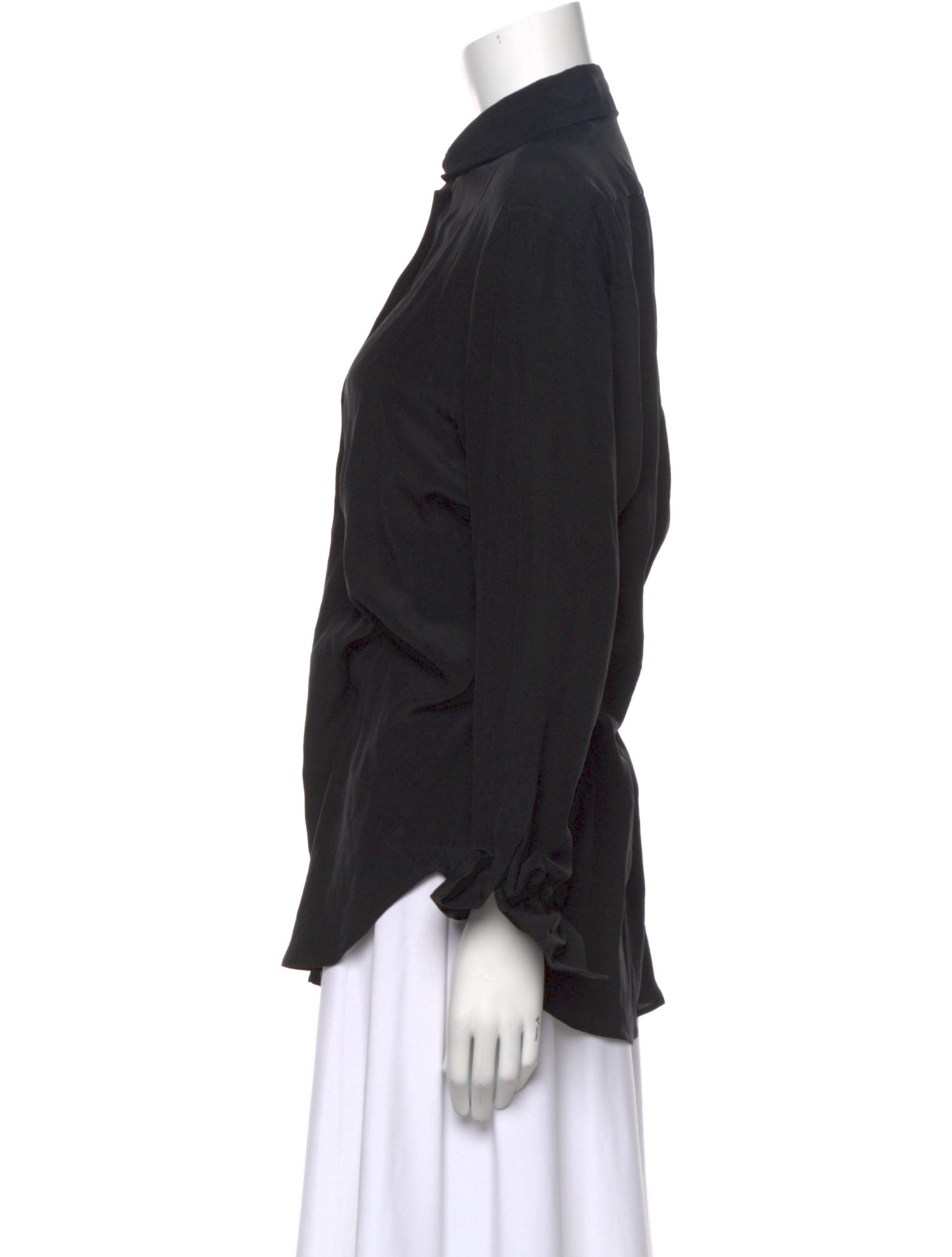 Moschino Silk Long Sleeve Button-Up Top