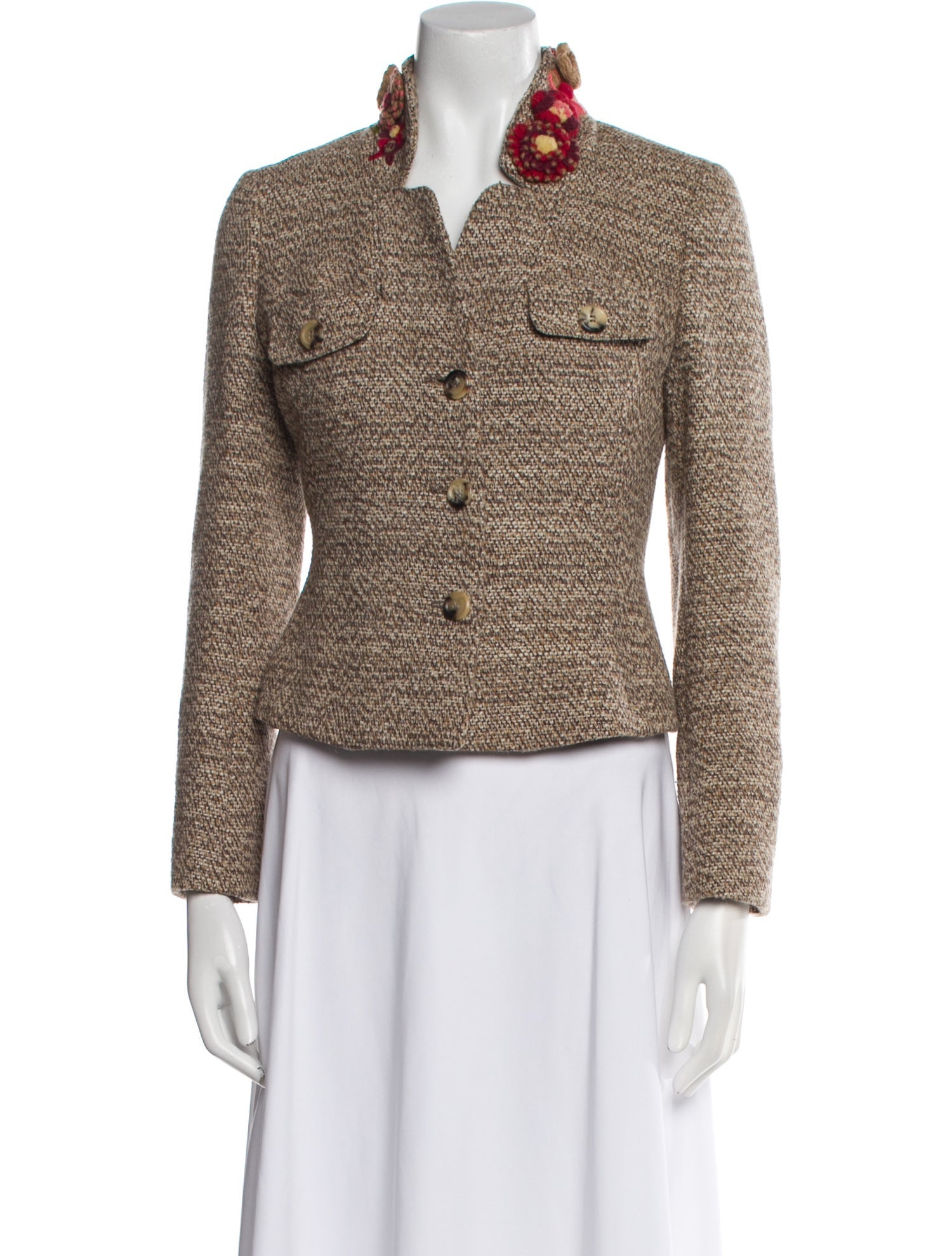 Moschino Virgin Wool Tweed Pattern Blazer