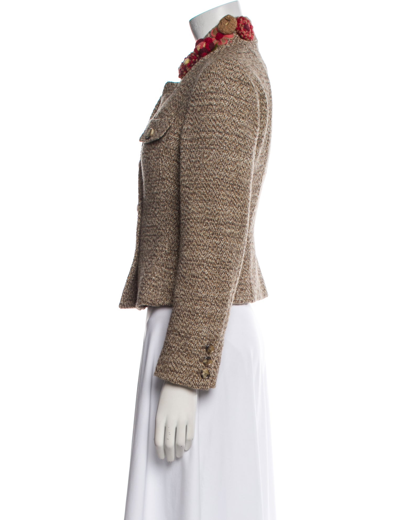 Moschino Virgin Wool Tweed Pattern Blazer