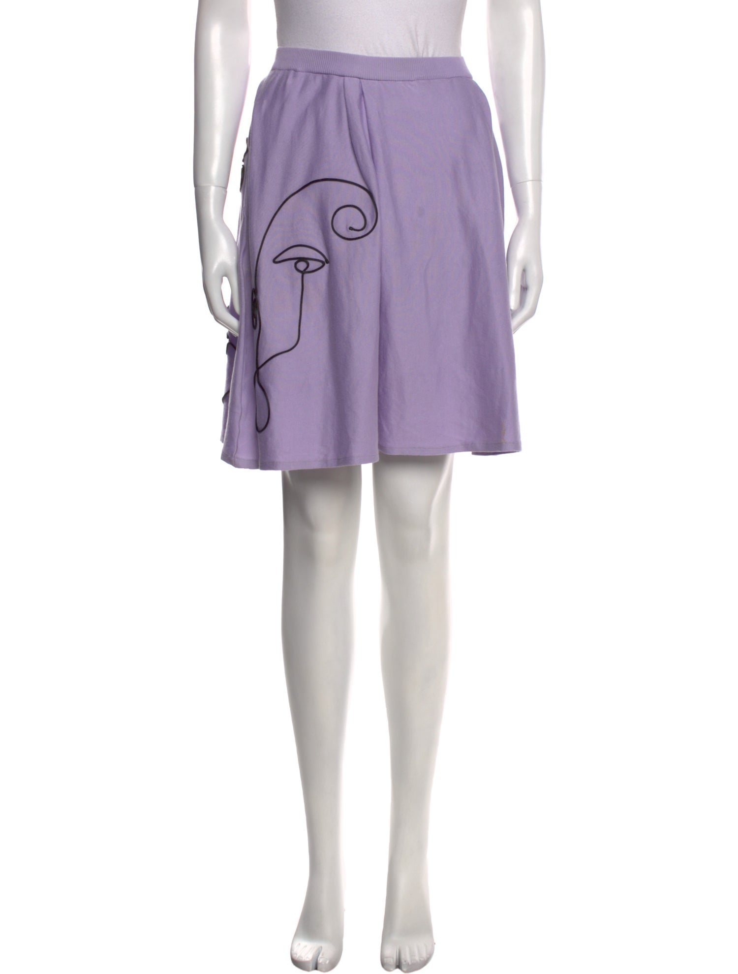 Moschino Embroidered Accent Knee-Length Skirt