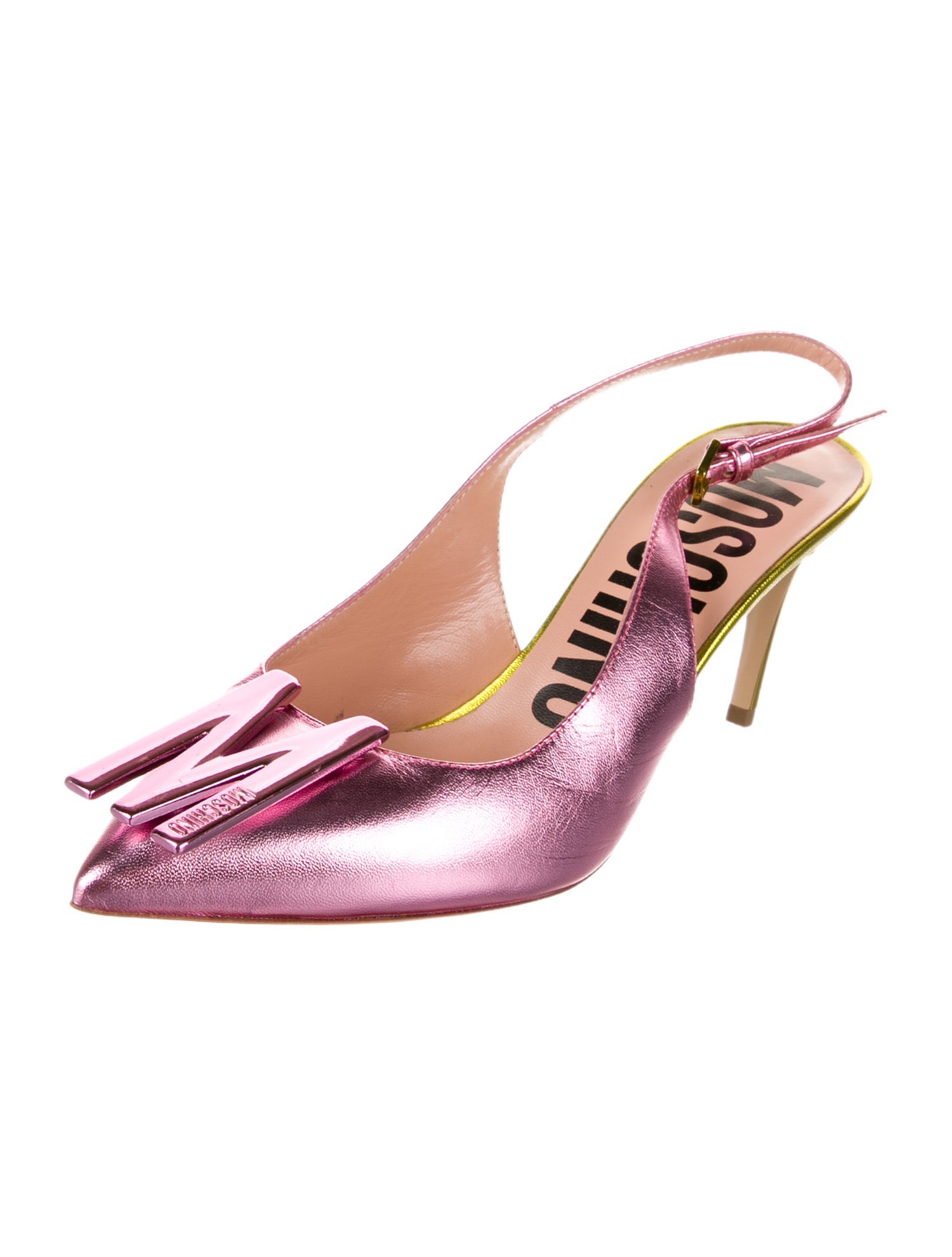 Moschino Leather Slingback Pumps