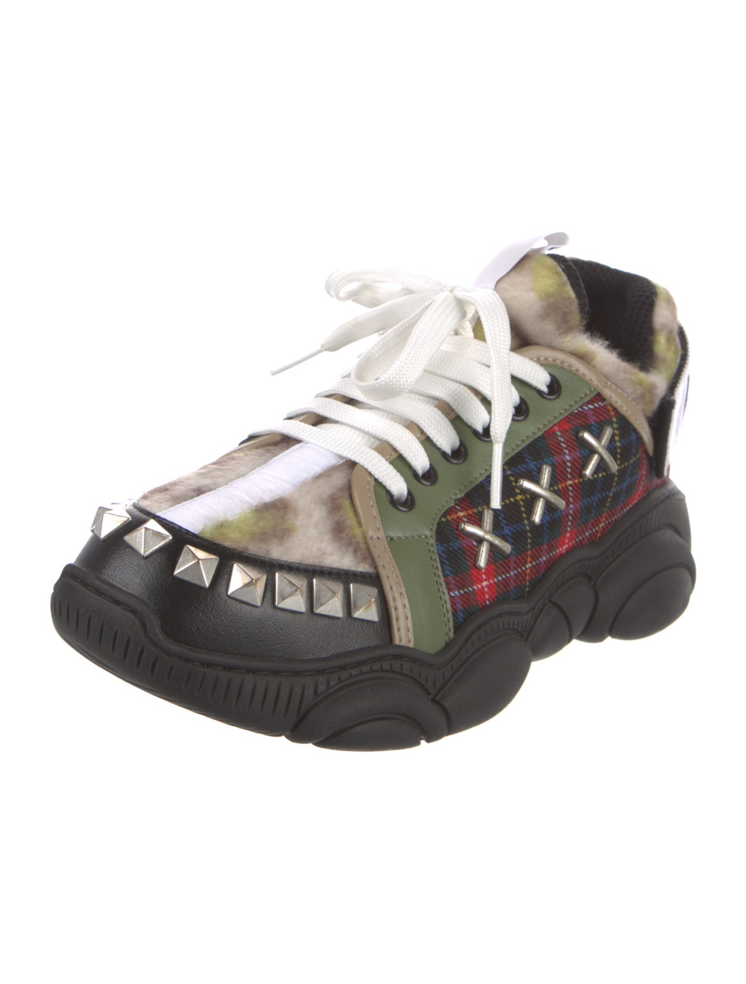 Moschino Leather Printed Sneakers w/ Tags