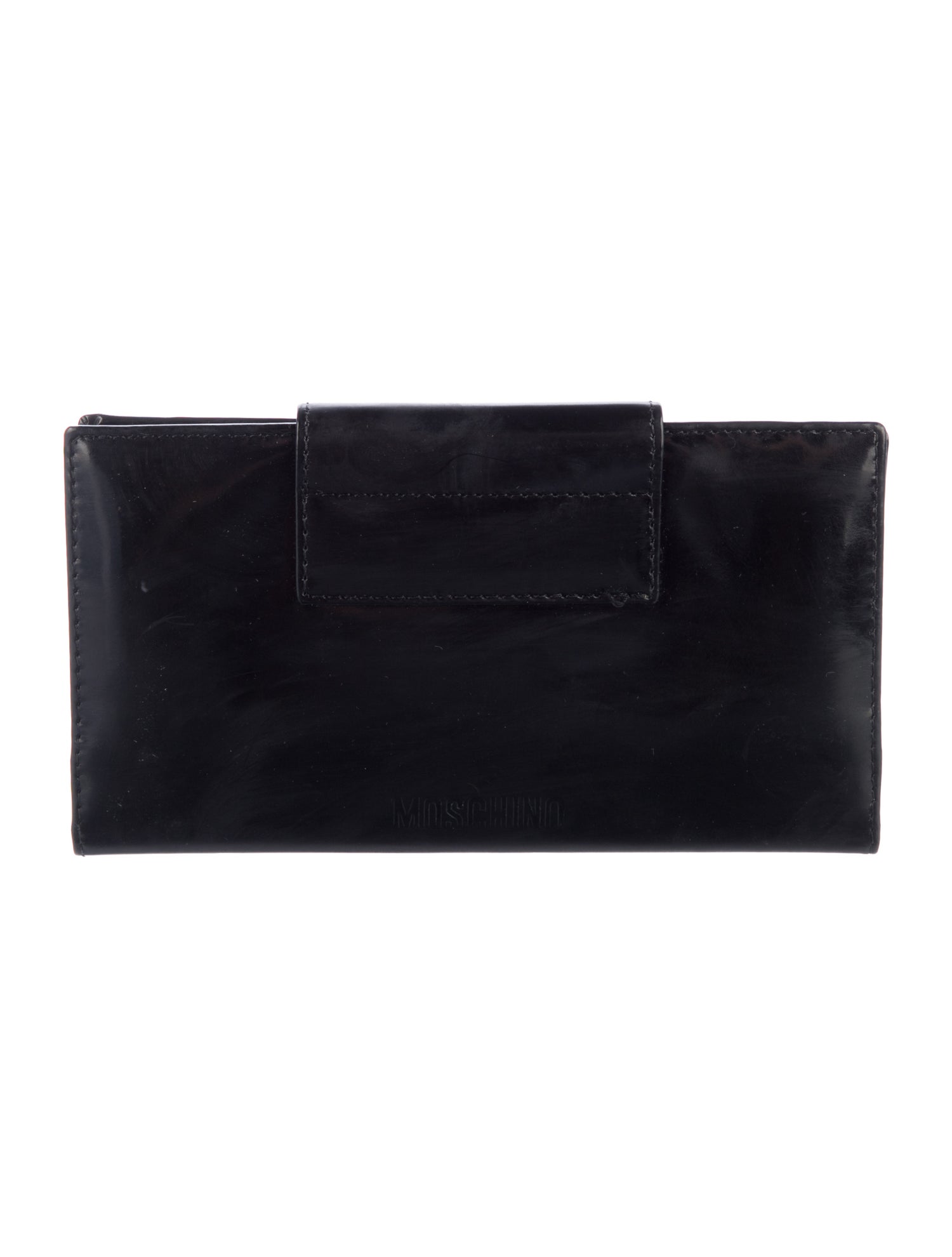 ⭐︎モコ⭐︎ Moschino Leather Colorblock Pattern Wallet - Black Wallets