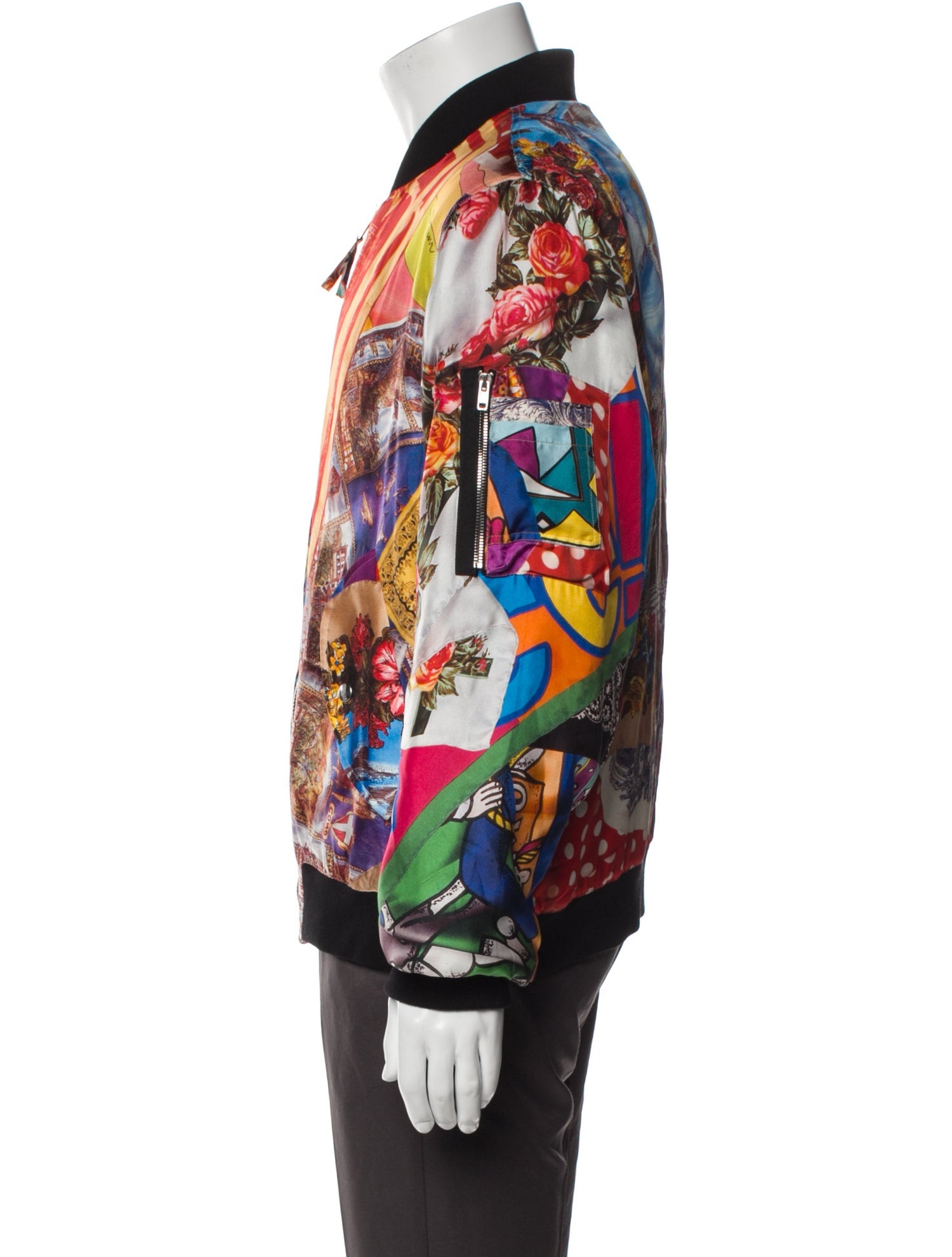 Moschino Silk Printed Bomber Jacket