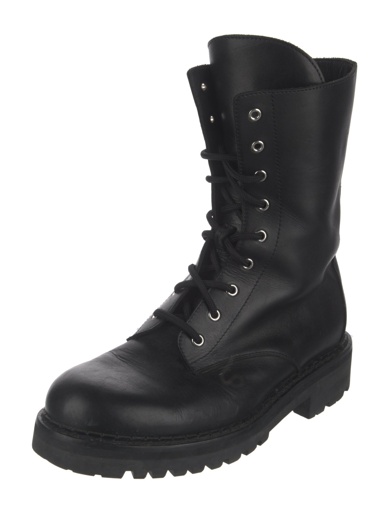 Moschino Leather Combat Boots