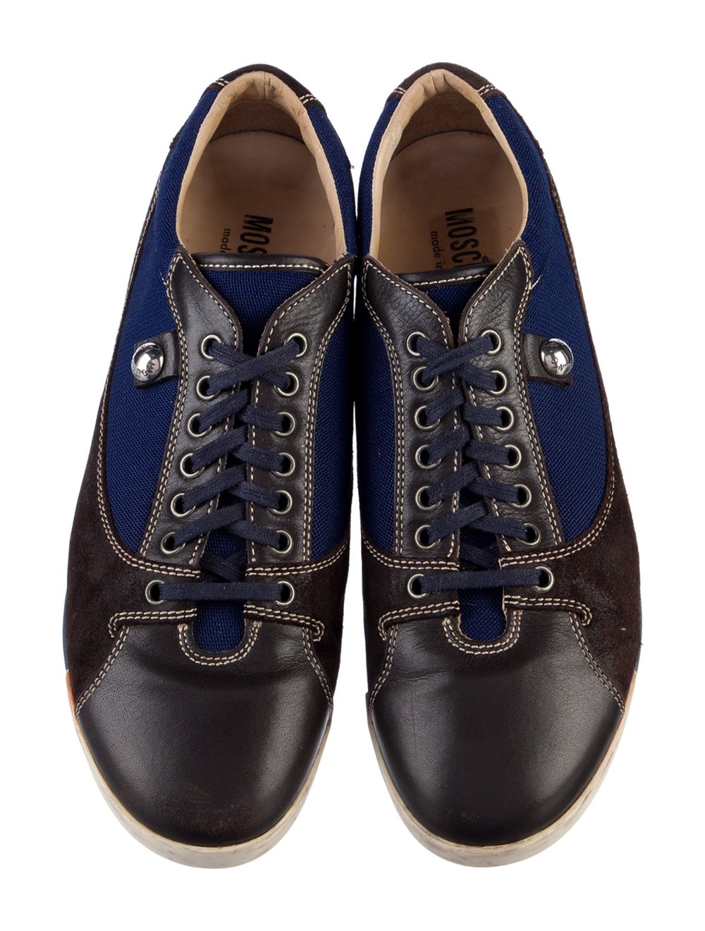 Moschino Leather Colorblock Pattern Sneakers - image 3