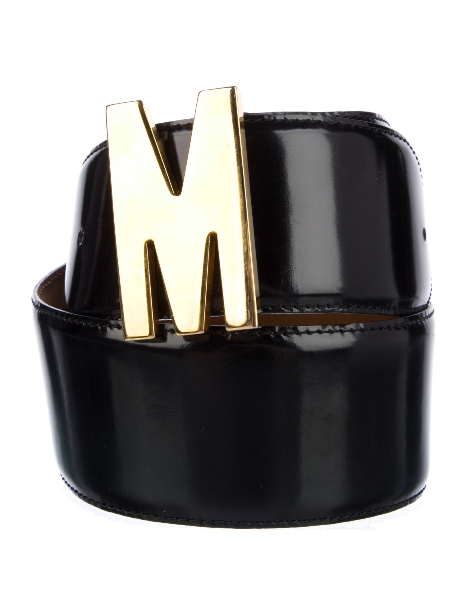 Moschino Women’s Gold Metallic Belt with M Buckle in pristine condition Vintage Moschino Letter Belt - Raleigh Vintage main image 4
