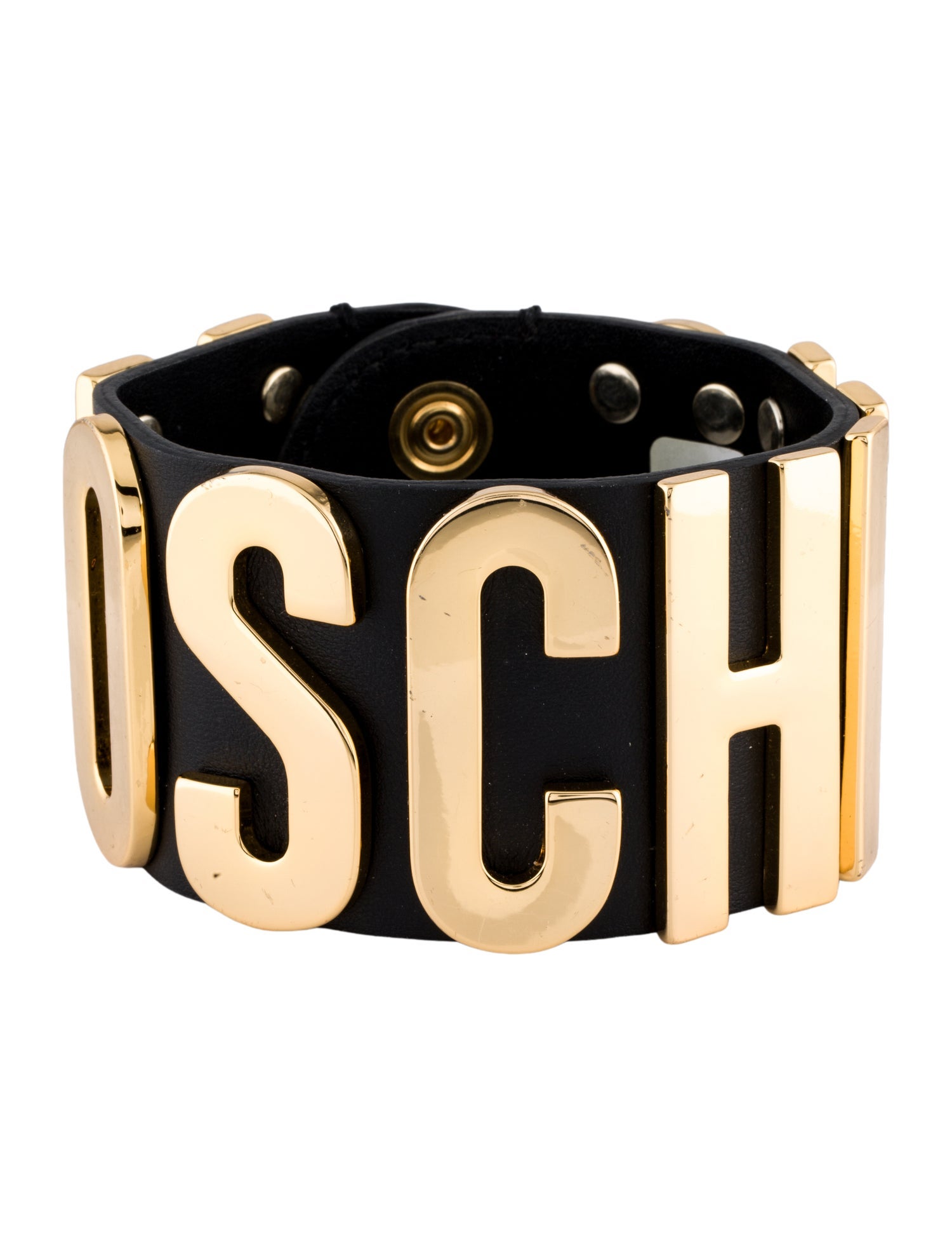 Moschino Logo Leather Wrap Bracelet