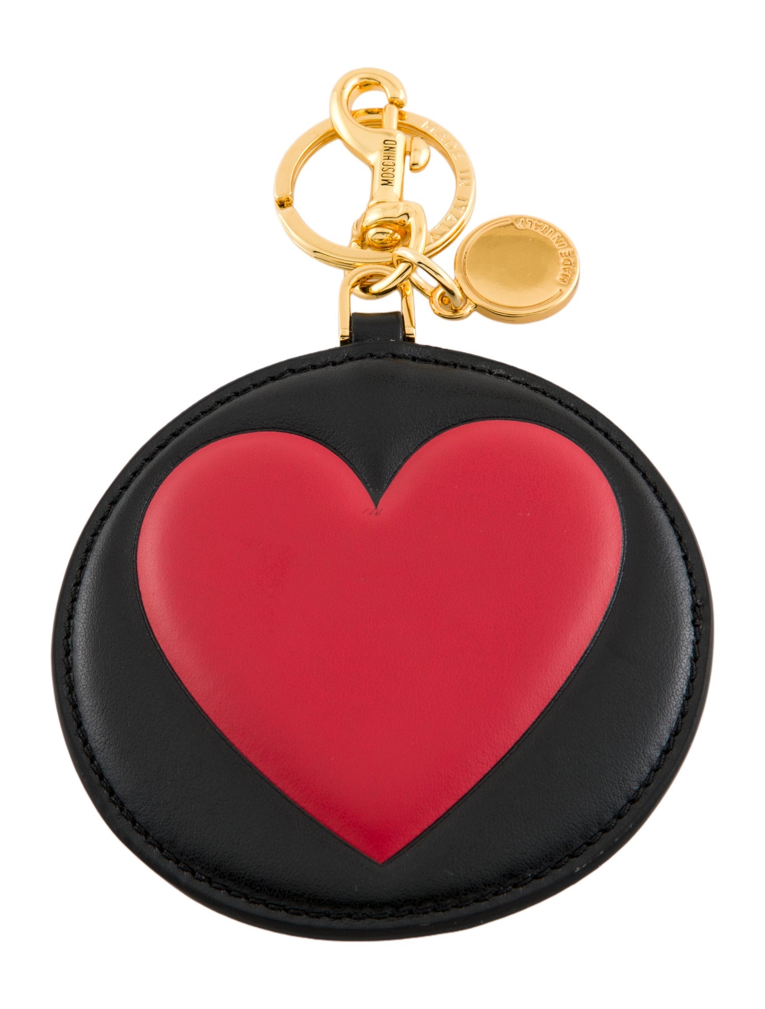 Moschino leather circle bag charm
