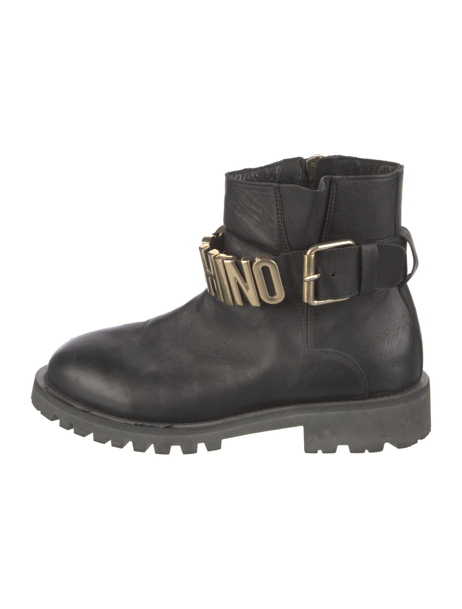 Moschino Leather Moto Boots