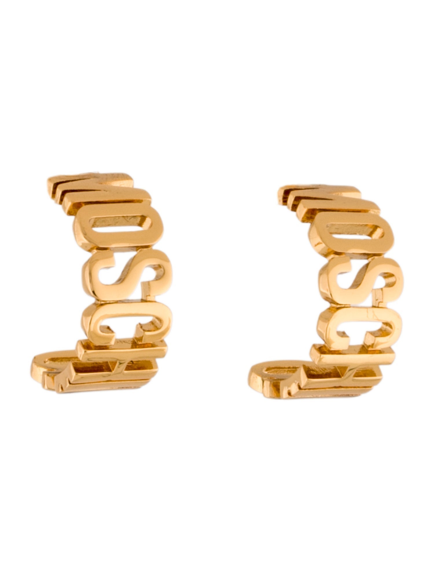 Moschino Logo Lettering Hoop Earrings