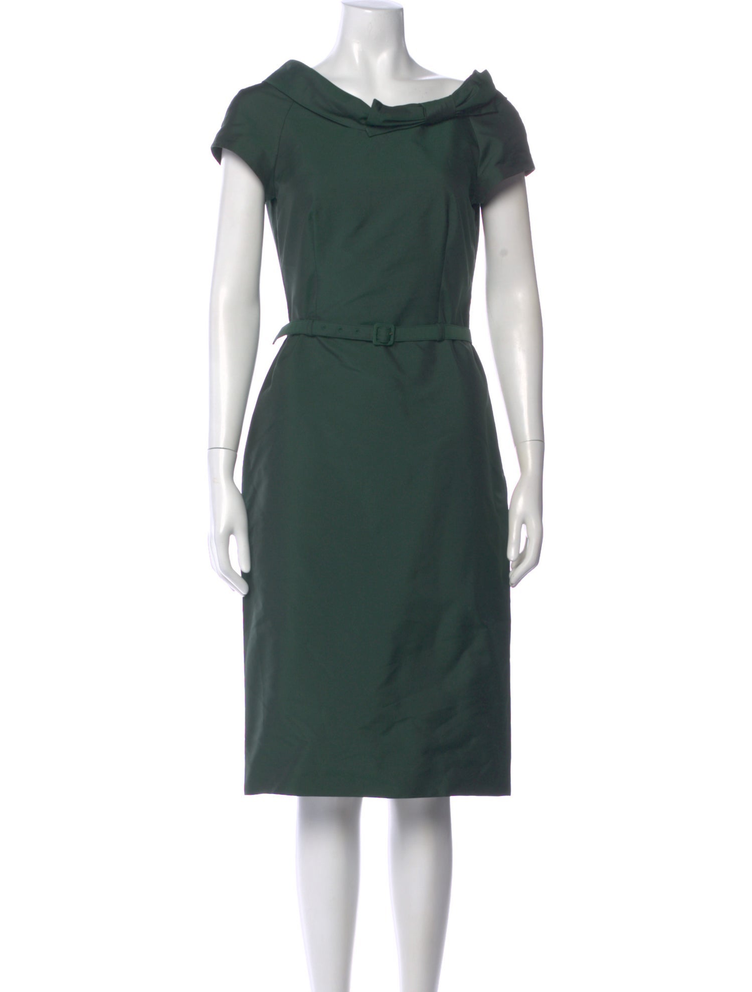 Moschino Cheap and Chic Cowl Neck Midi Length Dress - Green Dresses, Clothing - MOS94534