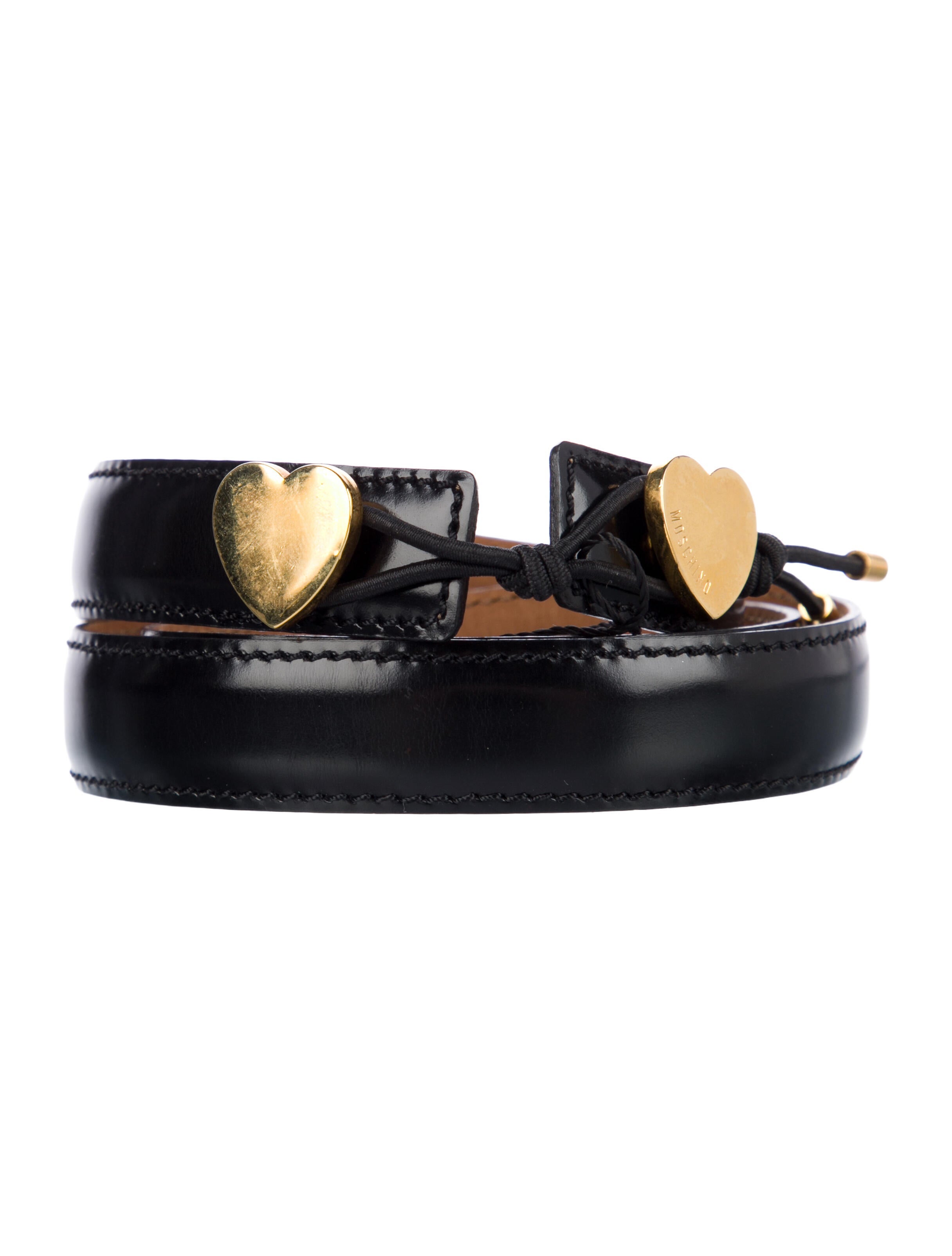 Moschino Skinny Leather Belt Kit - Black Belts, Accessories 