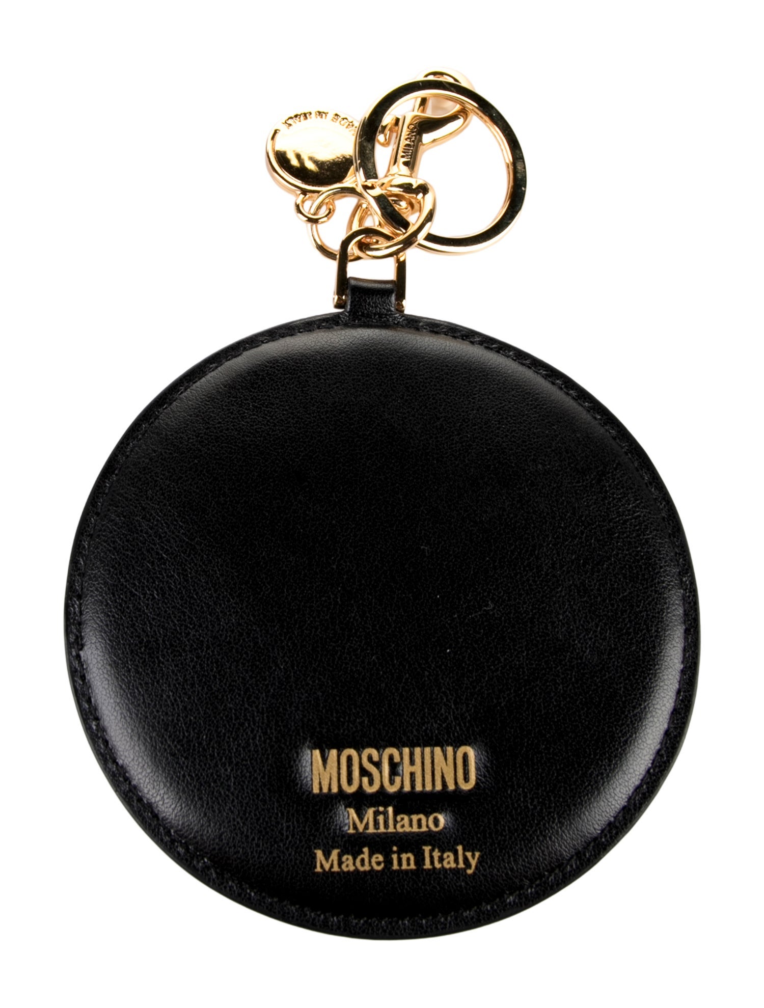 Moschino Calfskin Leather Heart Keychain