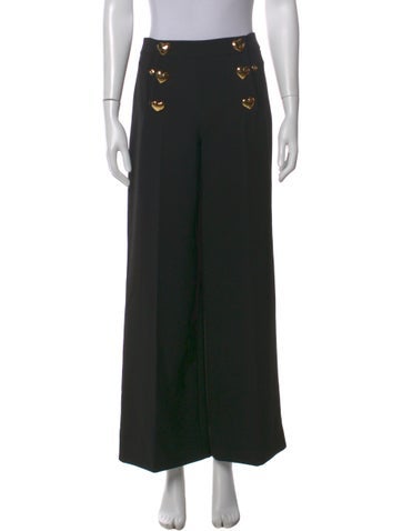 Pre-owned Moschino Wide Leg Pants In Black