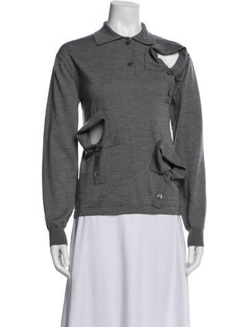 Pre-owned Moschino Vintage Virgin Wool Sweater In Gray