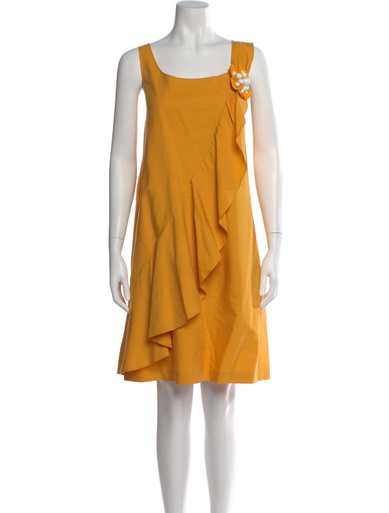 moschino gold dress Square Neckline Mini Satin dress