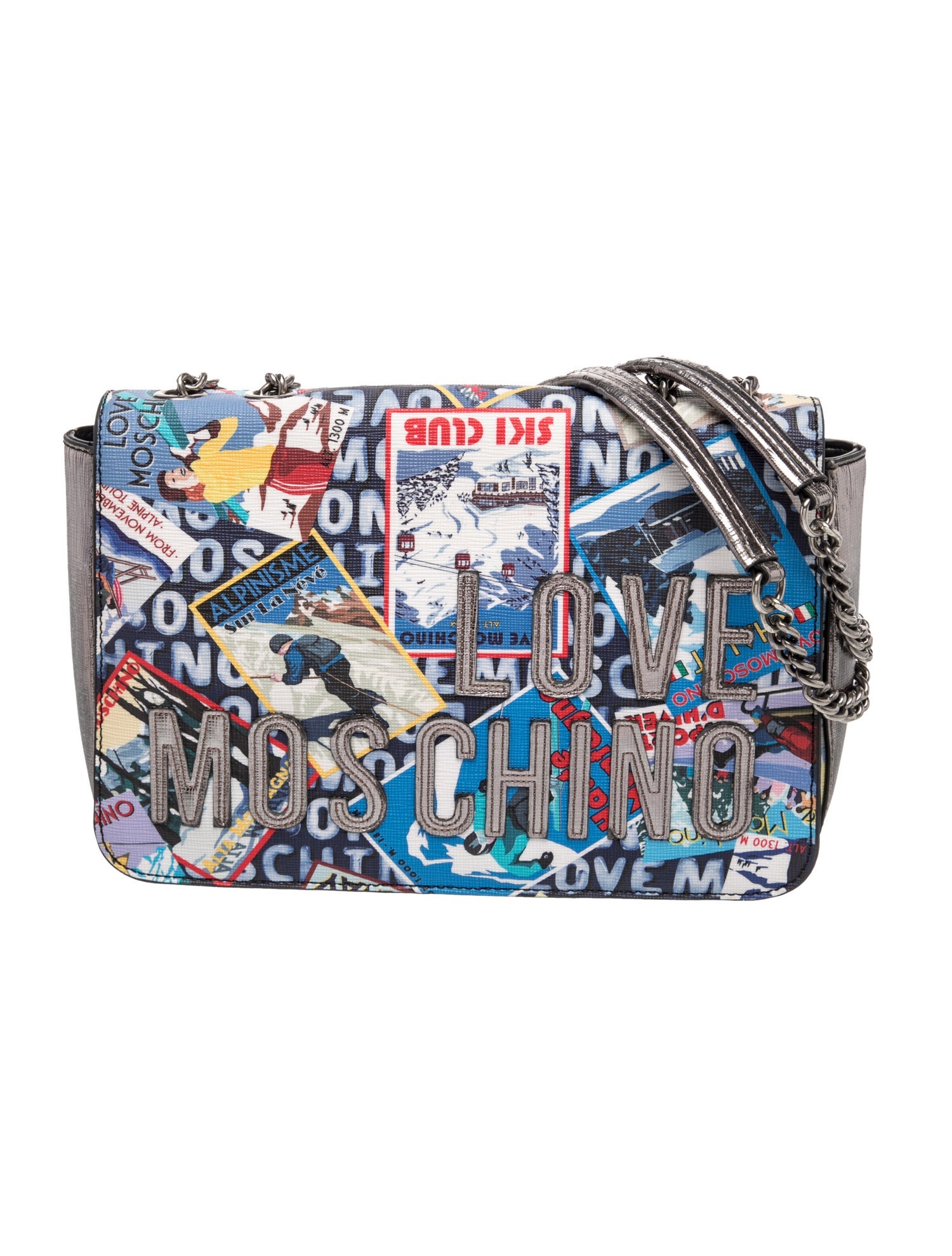 Moschino Leather Crossbody Bag - Blue Crossbody Bags, Handbags
