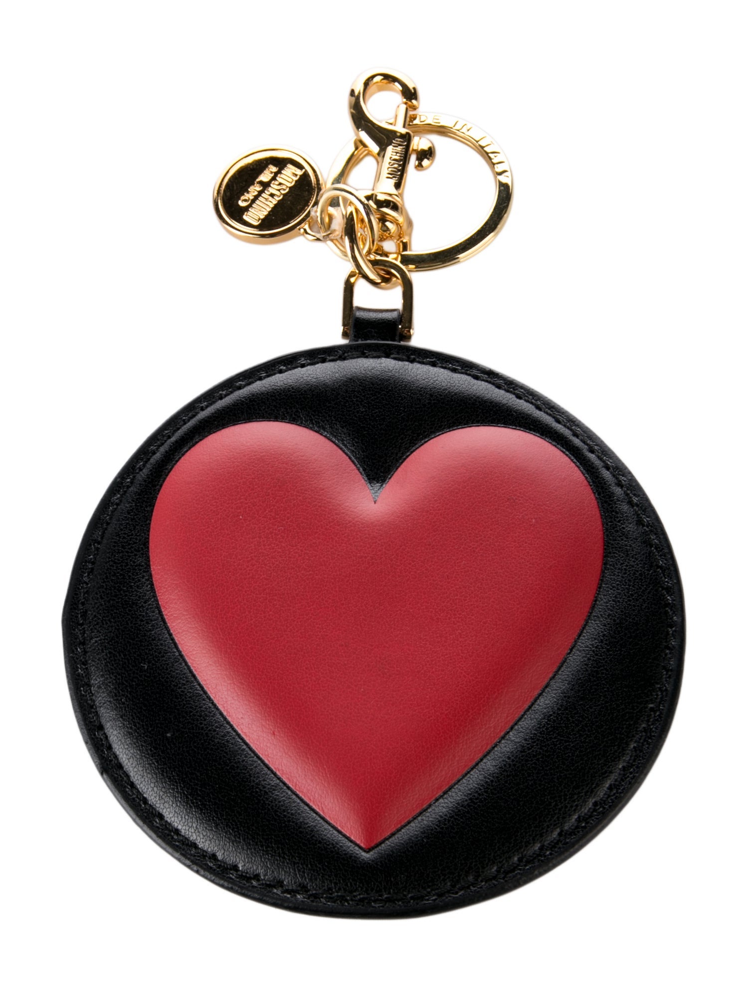 Moschino Italian Crafted Leather Key Chain.