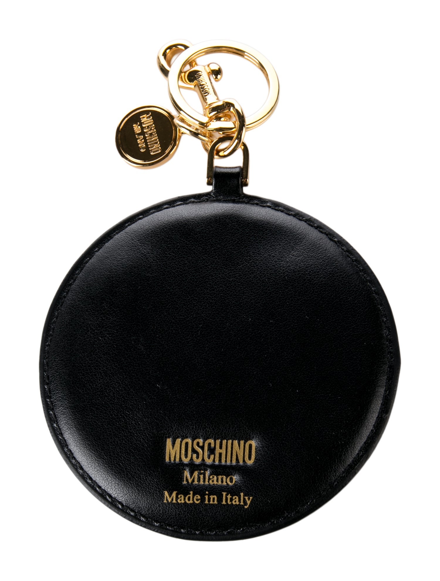 Moschino Italian Crafted Leather Key Chain.