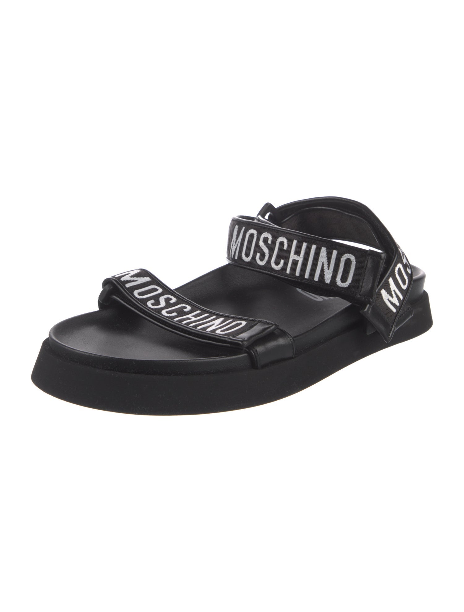 Moschino Canvas Graphic Print Sandals w/ Tags