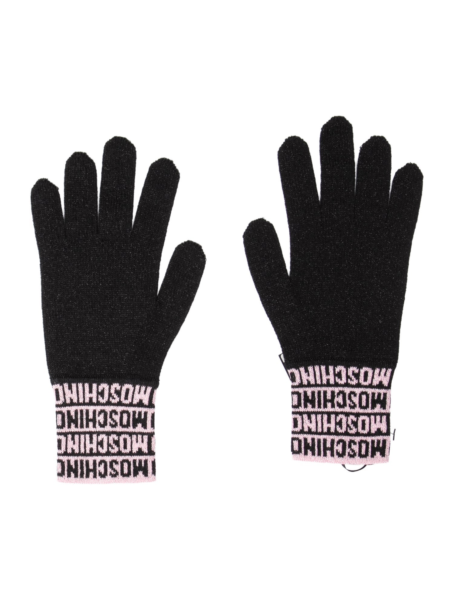 Moschino Knit Pattern Logo Gloves